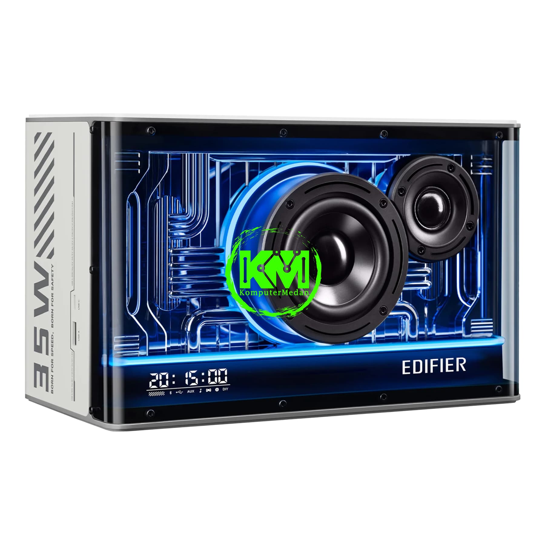 EDIFIER QD35 TABLETOP BLACK WHITE SPEAKER - Image 1