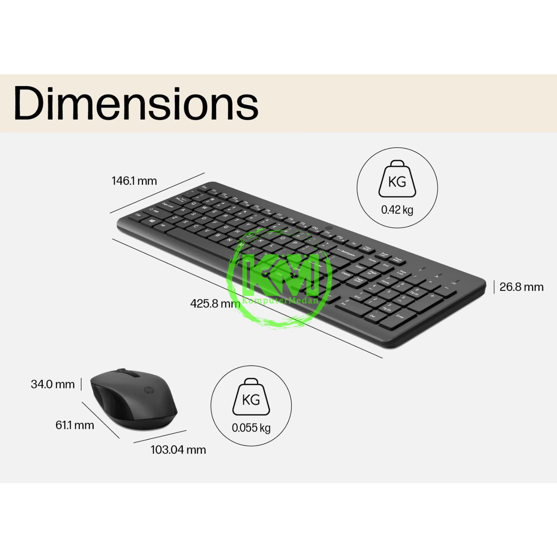 HP 330 KEYBOARD MOUSE WIRELESS SET - Image 3