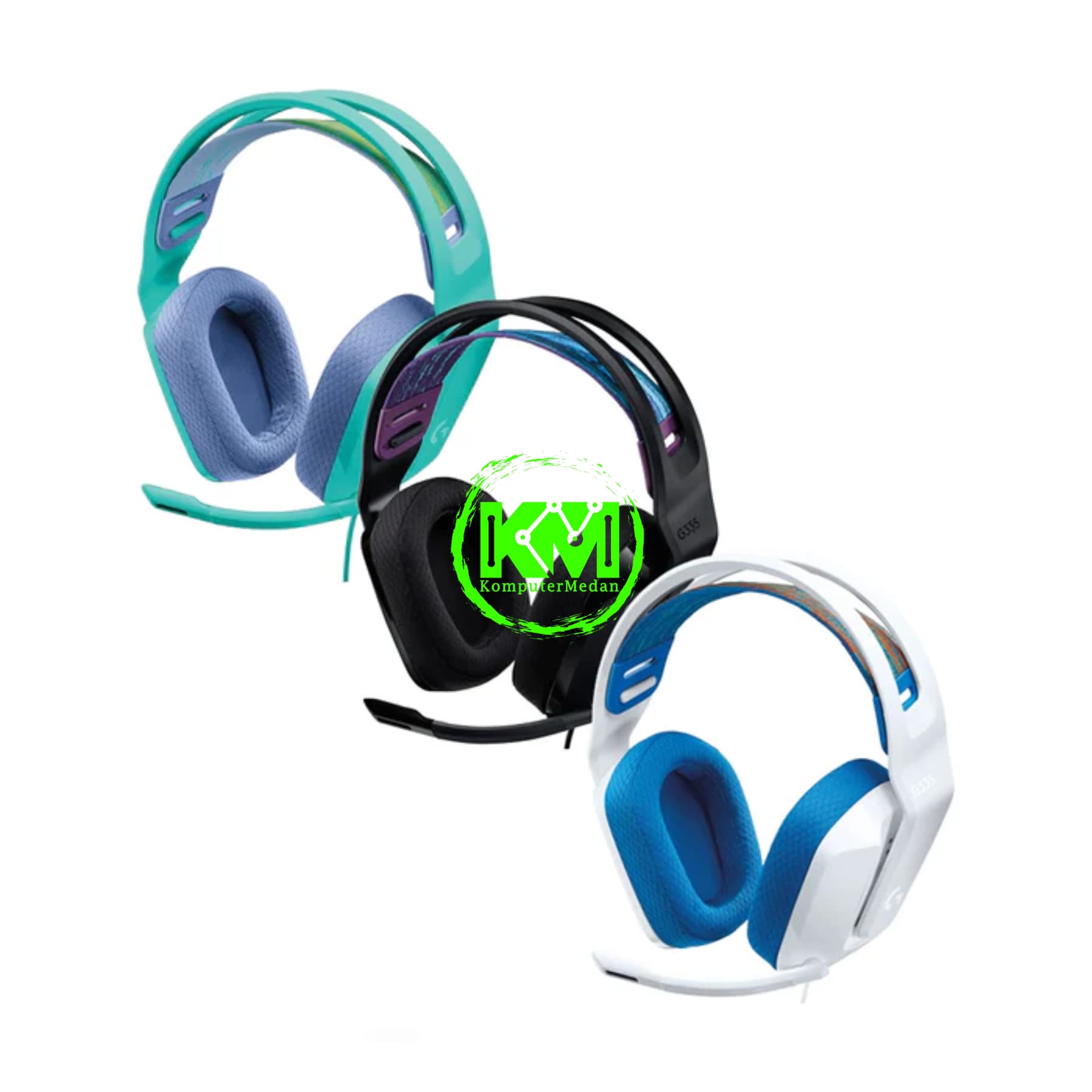 LOGITECH G335 WIRED BLACK/WHITE/MINT GAMING HEADSET