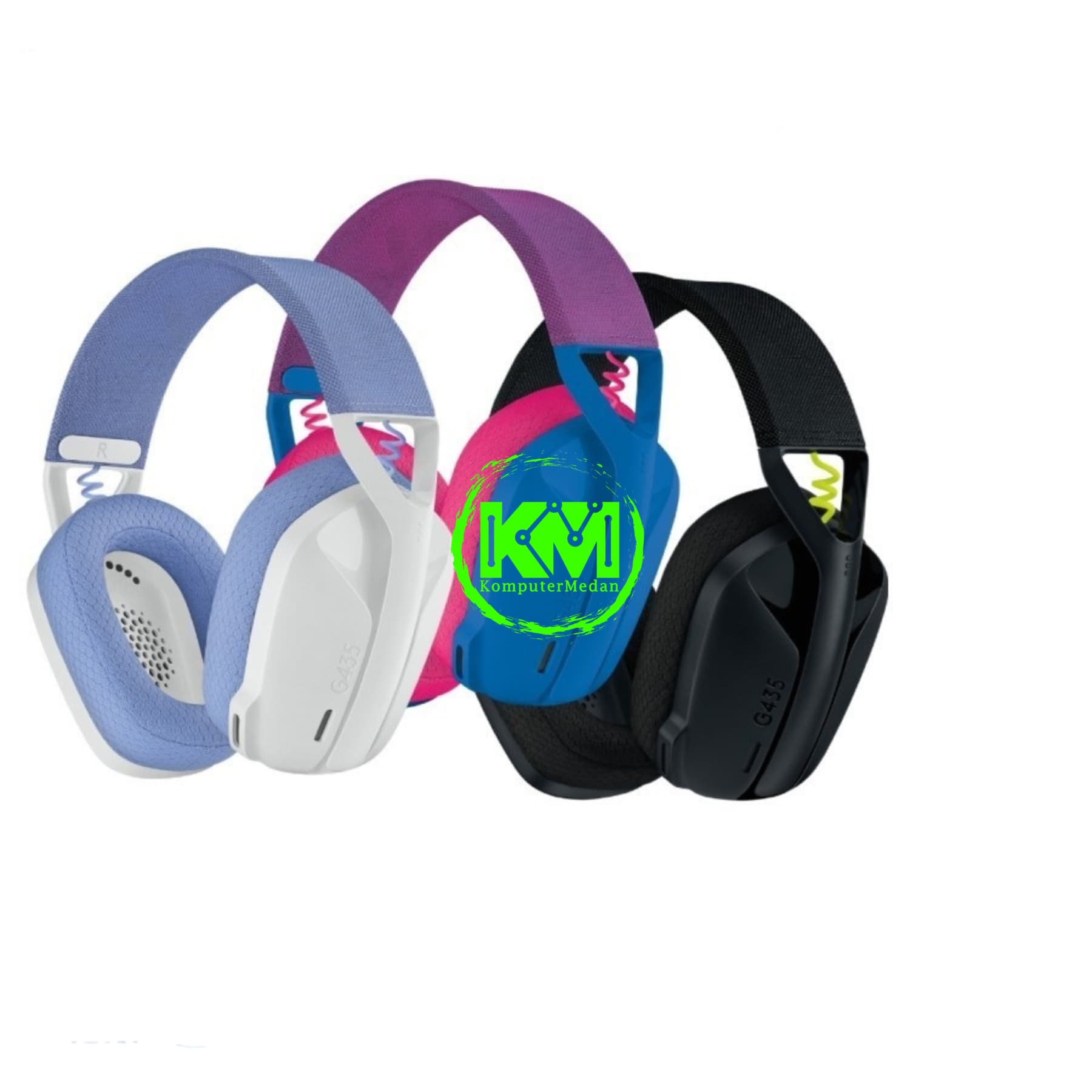 LOGITECH G435 LIGHTSPEED BLACK/BLUE/WHITE HEADSET GAMING