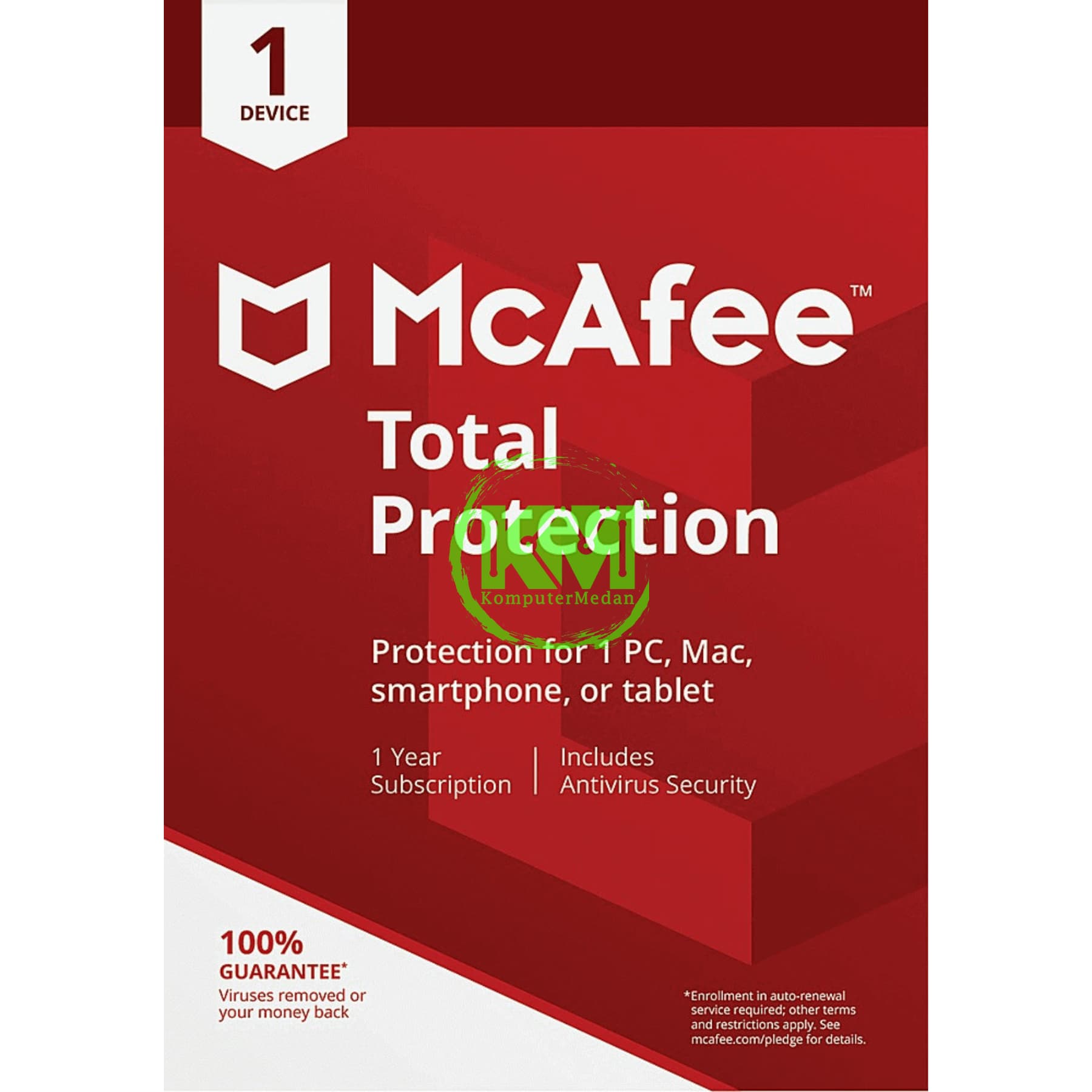 MCAFEE ANTIVIRUS TOTAL PROTECTION 1 DEVICE 1 YEAR + 1 YEAR
