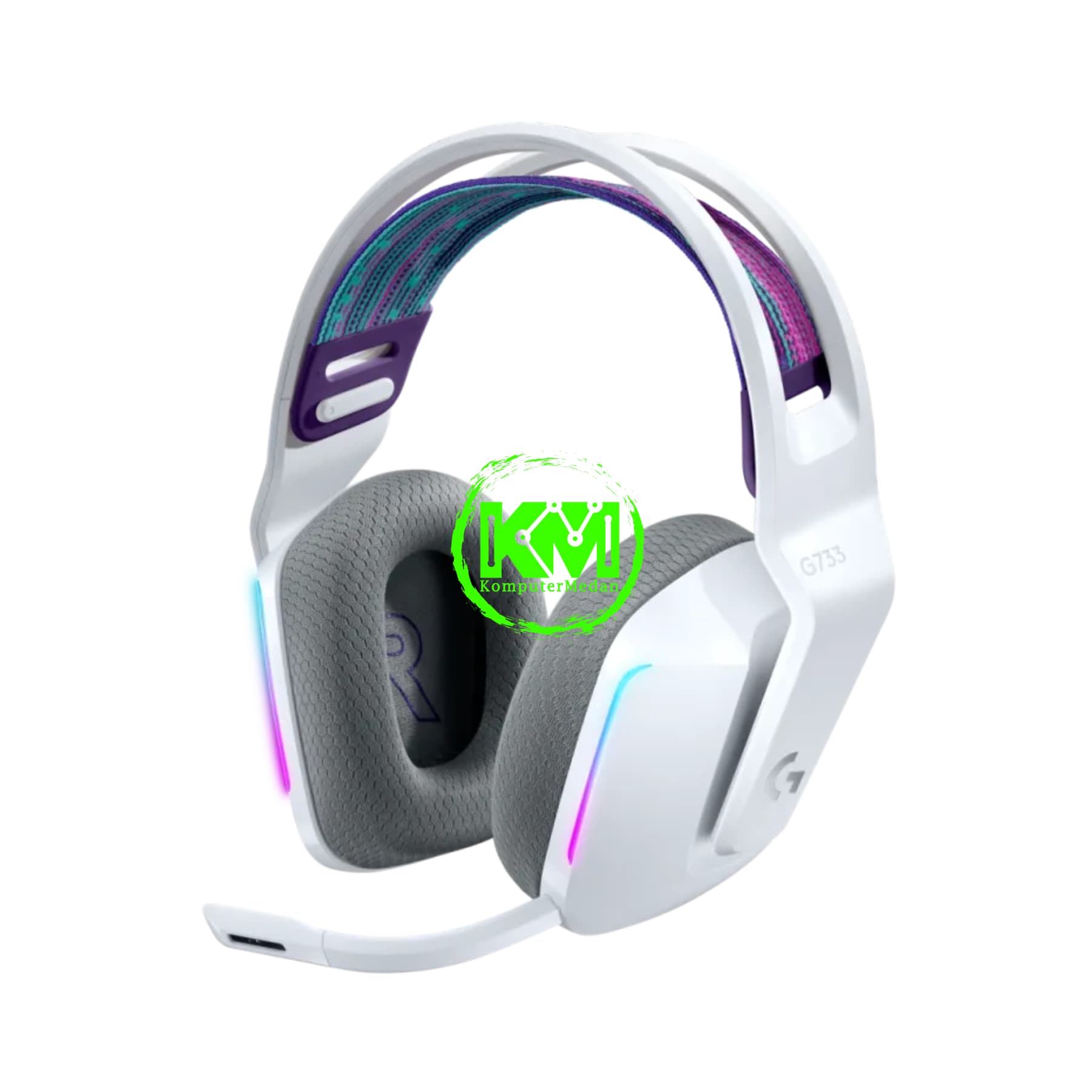 LOGITECH G733 WIRELESS BLACK/WHITE/LILAC GAMING HEADSET - Image 3