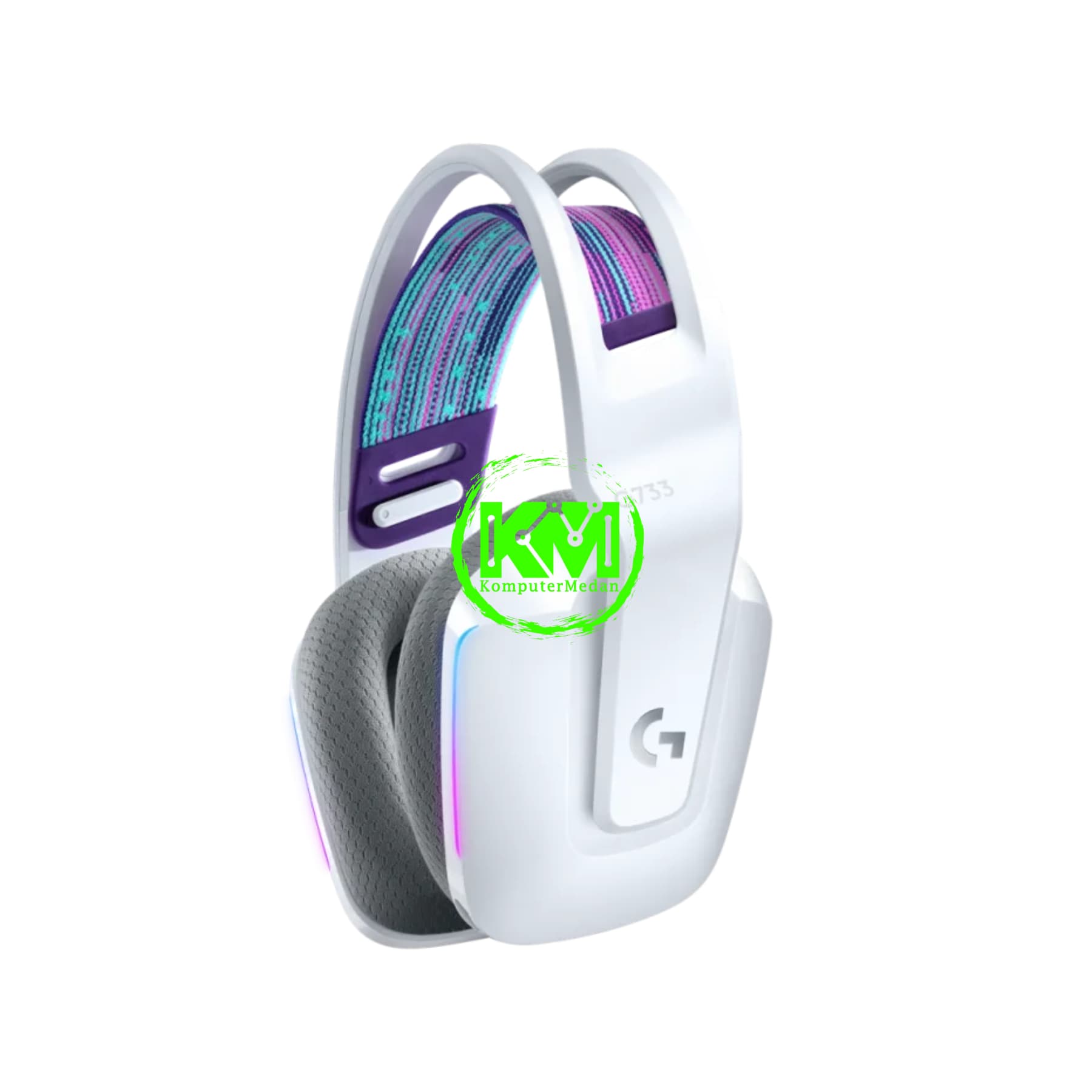 LOGITECH G733 WIRELESS BLACK/WHITE/LILAC GAMING HEADSET - Image 4