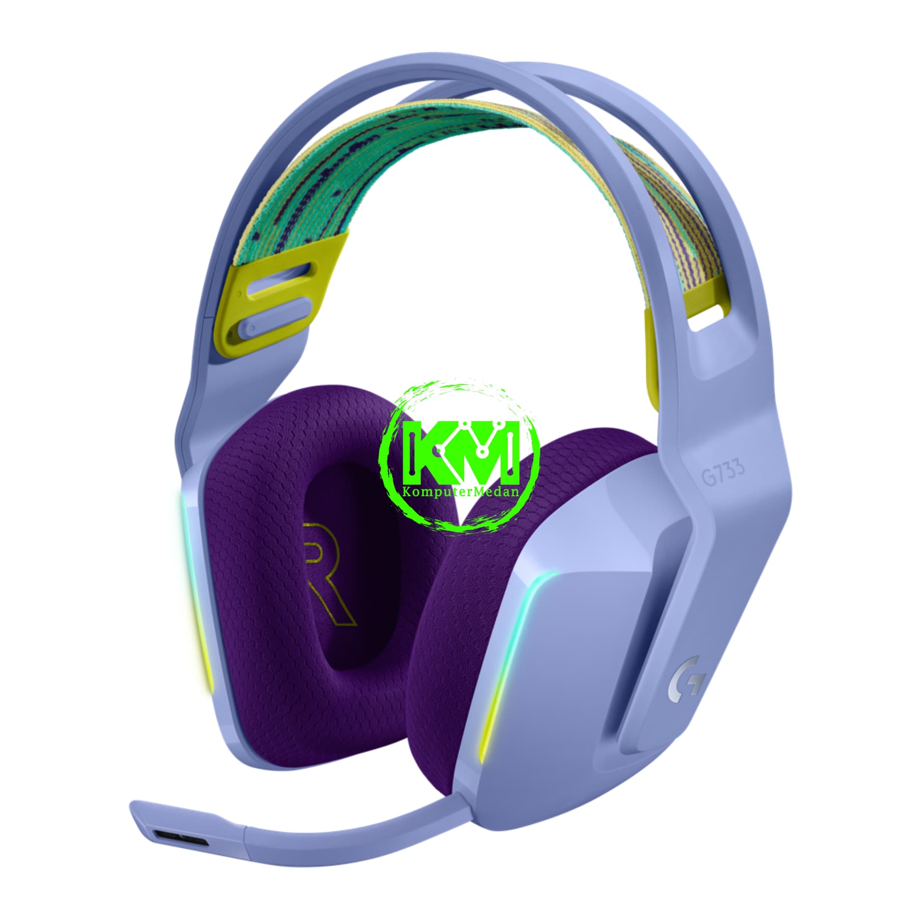 LOGITECH G733 WIRELESS BLACK/WHITE/LILAC GAMING HEADSET - Image 5