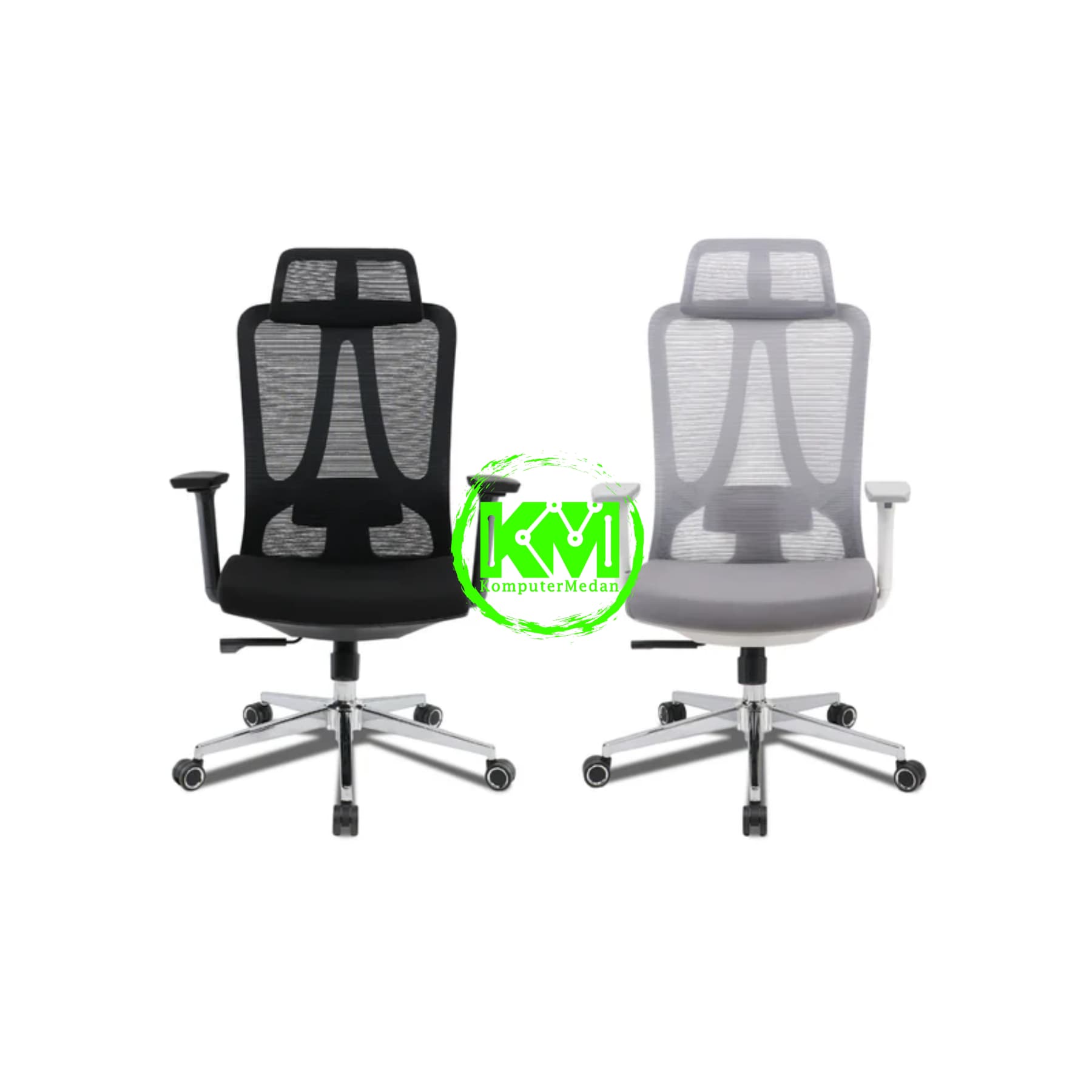 REXUS ERGONOMIC NC3 BLACK & WHITE GREY OFFICE CHAIR
