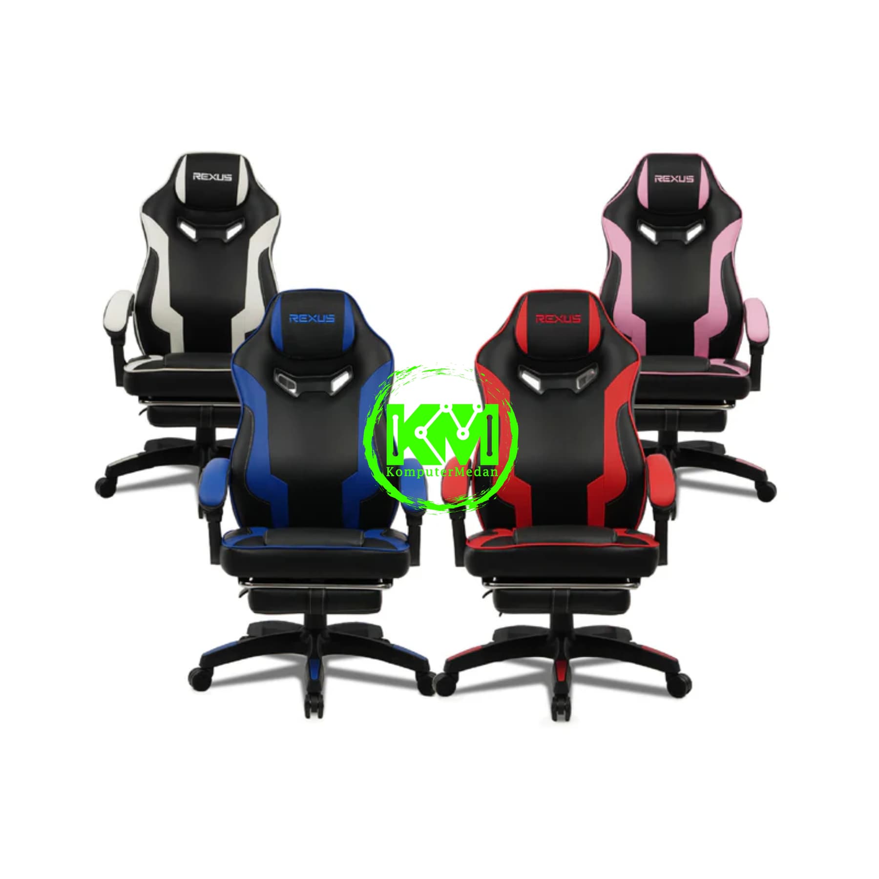 REXUS RGC R-55 BLUE/RED/PINK BLACK GAMING CHAIR