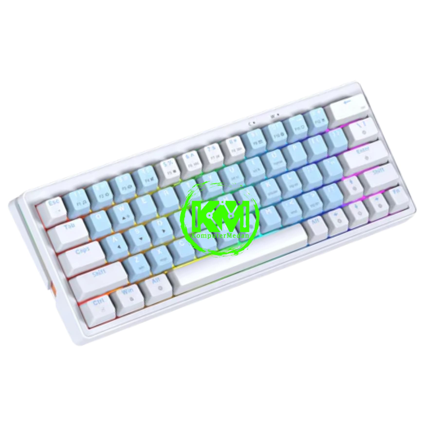 FANTECH ATOM X63 MK611 AME EDITION WHITE BLUE & BLUE WHITE SWITCH TARO / ROSIE MECHANICAL KEYBOARD - Image 5