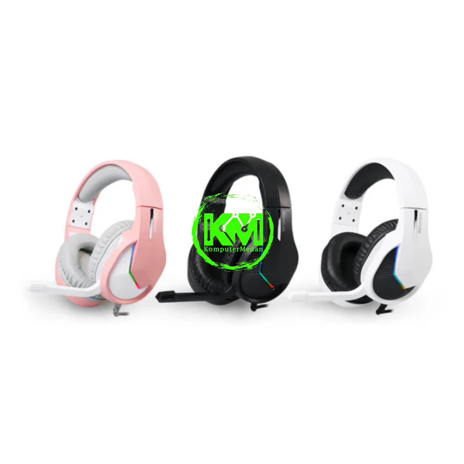 REXUS VONIX F80 RGB BLACK/WHITE/PINK GAMING HEADSET