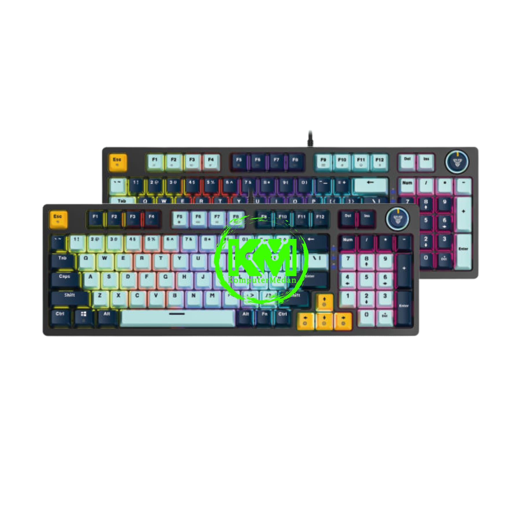 FANTECH MIZU ATOM96 MK890V2SKY BLUE / NAVY BLUE SWITCH BLUE / RED MECHANICAL KEYBOARD