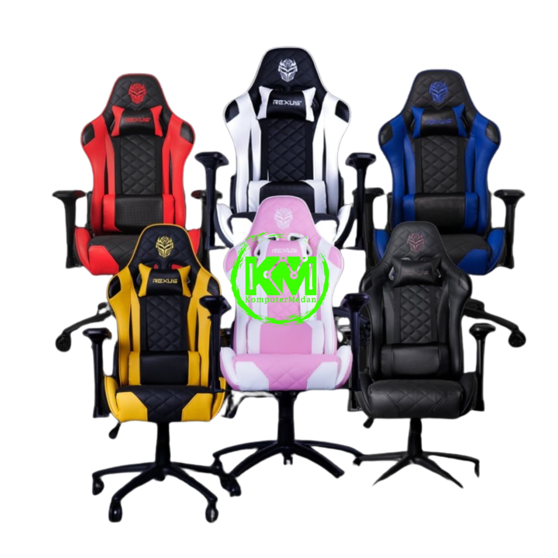 REXUS RGC-101 BLACK BROWN/BLUE/WHITE GAMING CHAIR