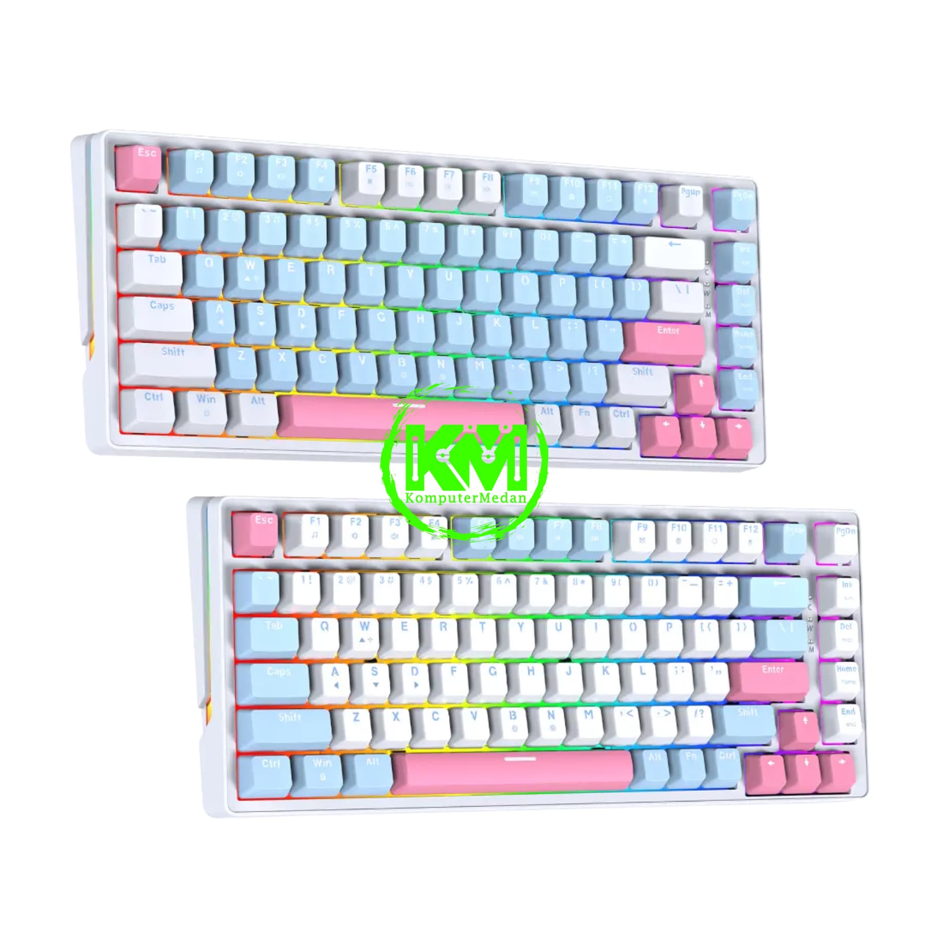 FANTECH ATOM X83 MK612 AME EDITION WHITE BLUE & BLUE WHITE SWITCH TARO / ROSIE MECHANICAL KEYBOARD - Image 5