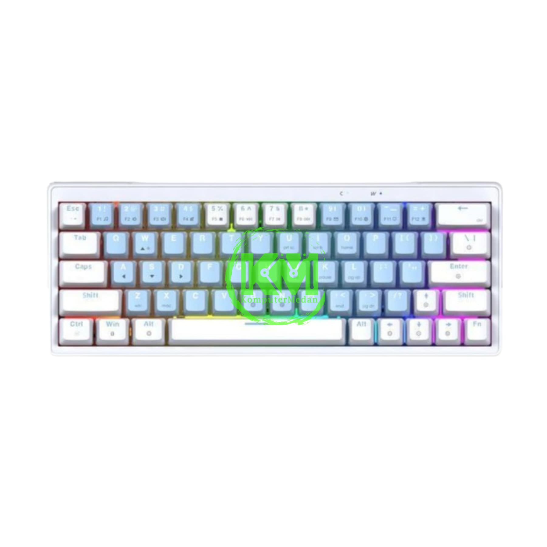 FANTECH ATOM X63 MK611 AME EDITION WHITE BLUE & BLUE WHITE SWITCH TARO / ROSIE MECHANICAL KEYBOARD - Image 2