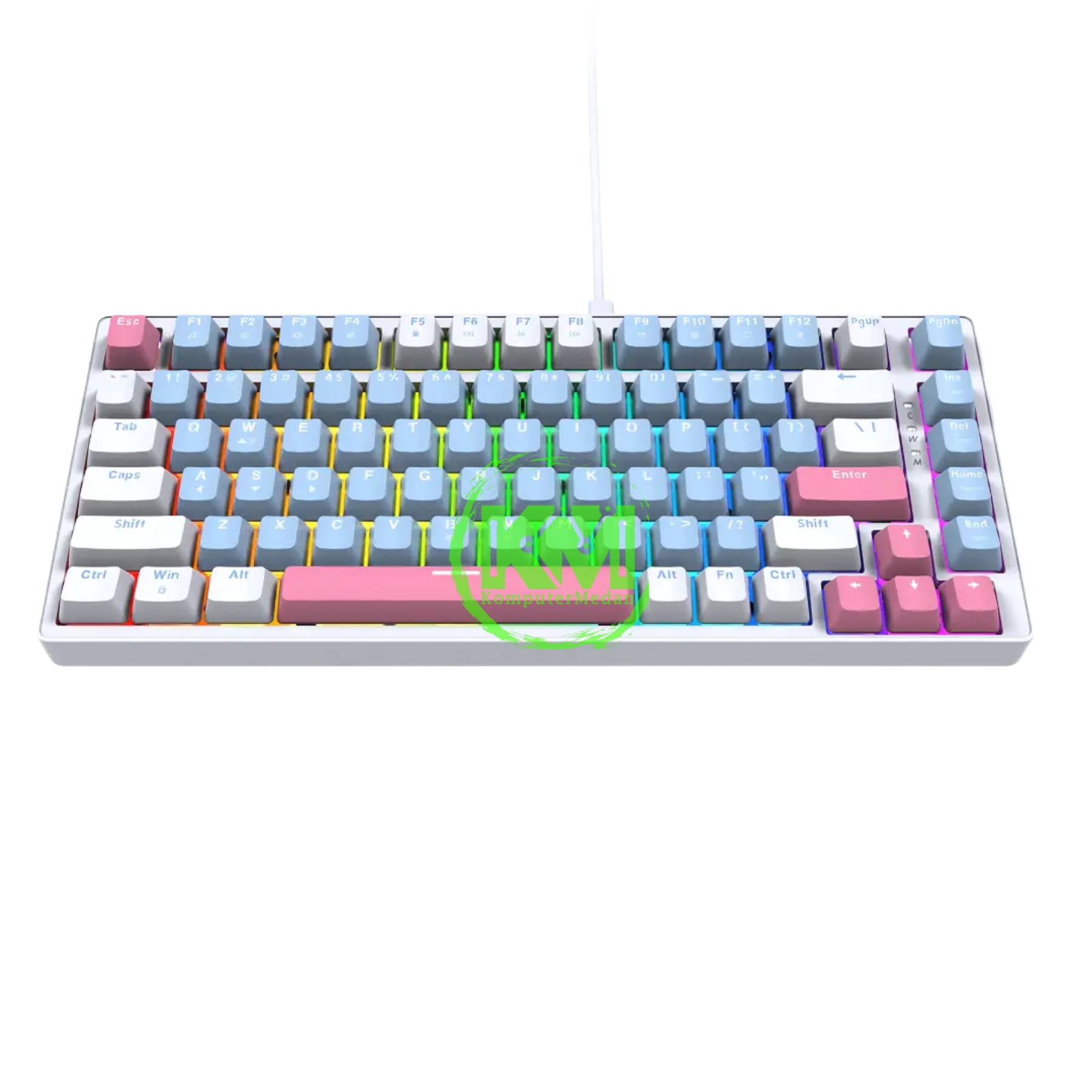 FANTECH ATOM X83 MK612 AME EDITION WHITE BLUE & BLUE WHITE SWITCH TARO / ROSIE MECHANICAL KEYBOARD - Image 2