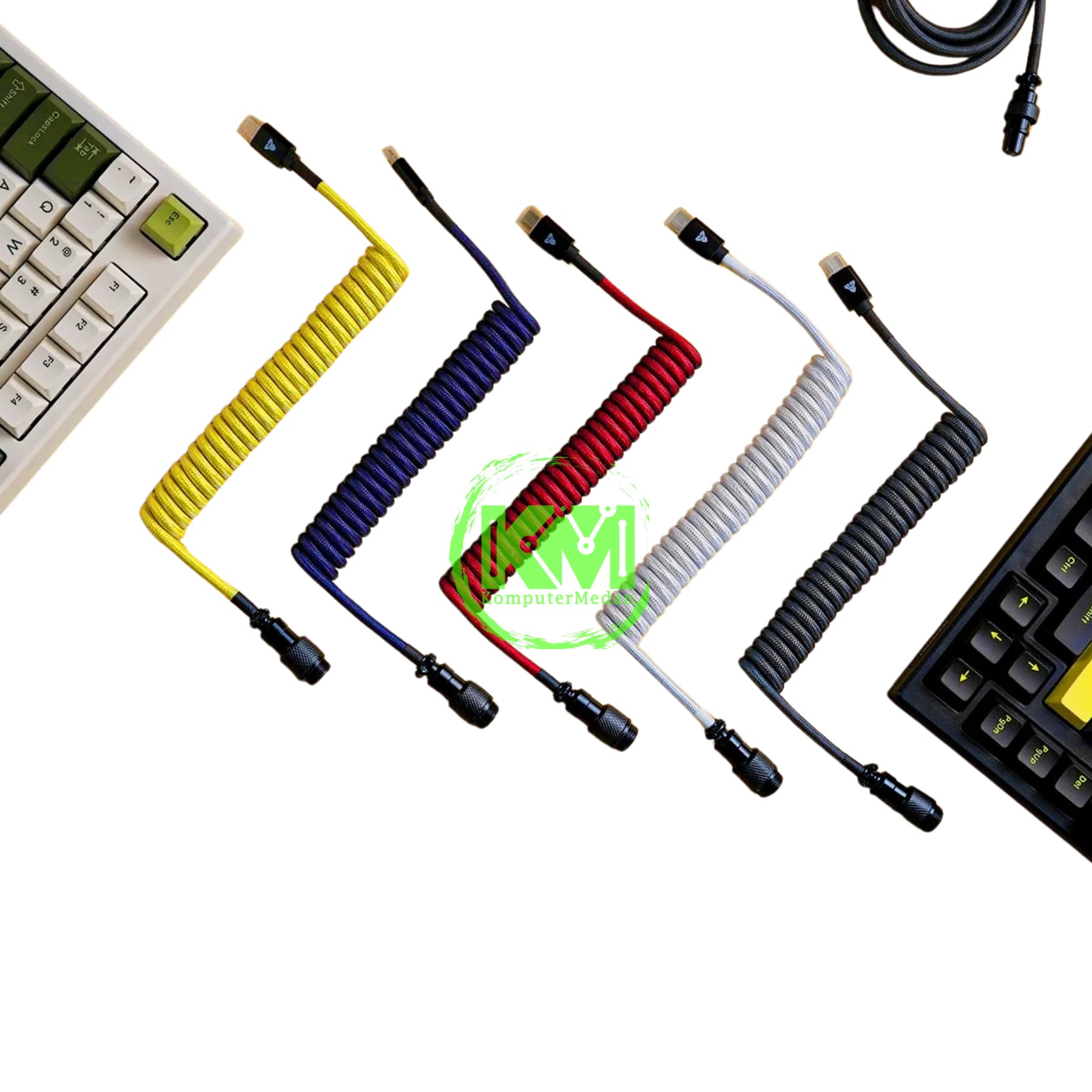 FANTECH COILED CABLE AC701 ACCESSORIES BLUE / RED / YELLOW KEYBOARD