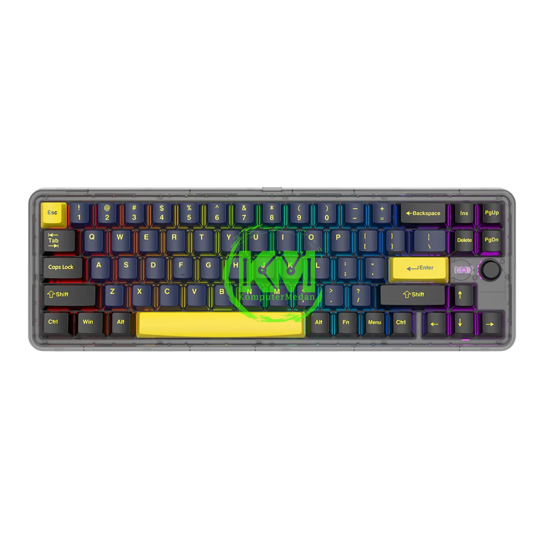 FANTECH MAXFIT 70 MK911 LONDON TOUR / EPIC GREYSCALE / GRAND COBALT SWITCH BROWN / YELLOW MECHANICAL KEYBOARD - Image 2