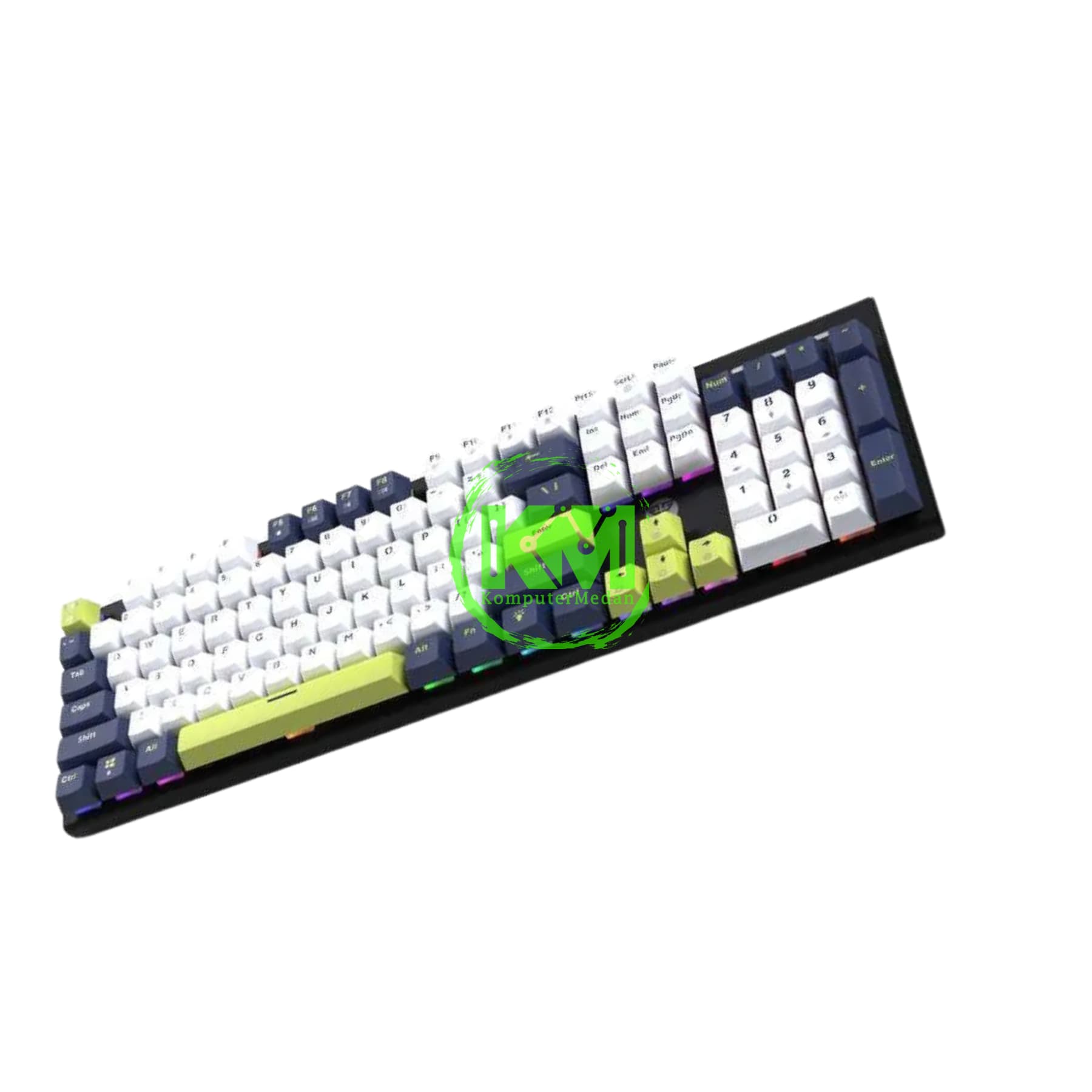 FANTECH MORI ATOM104S MK878S BLUE / WHITE SWITCH BLUE / RED MECHANICAL KEYBOARD