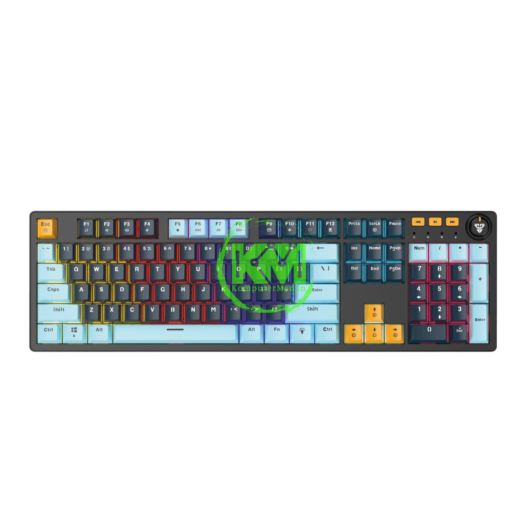 FANTECH MIZU ATOM107S MK893S DARK BLUE NAVY BLUE SWITCH BLUE RED MECHANICAL KEYBOARD