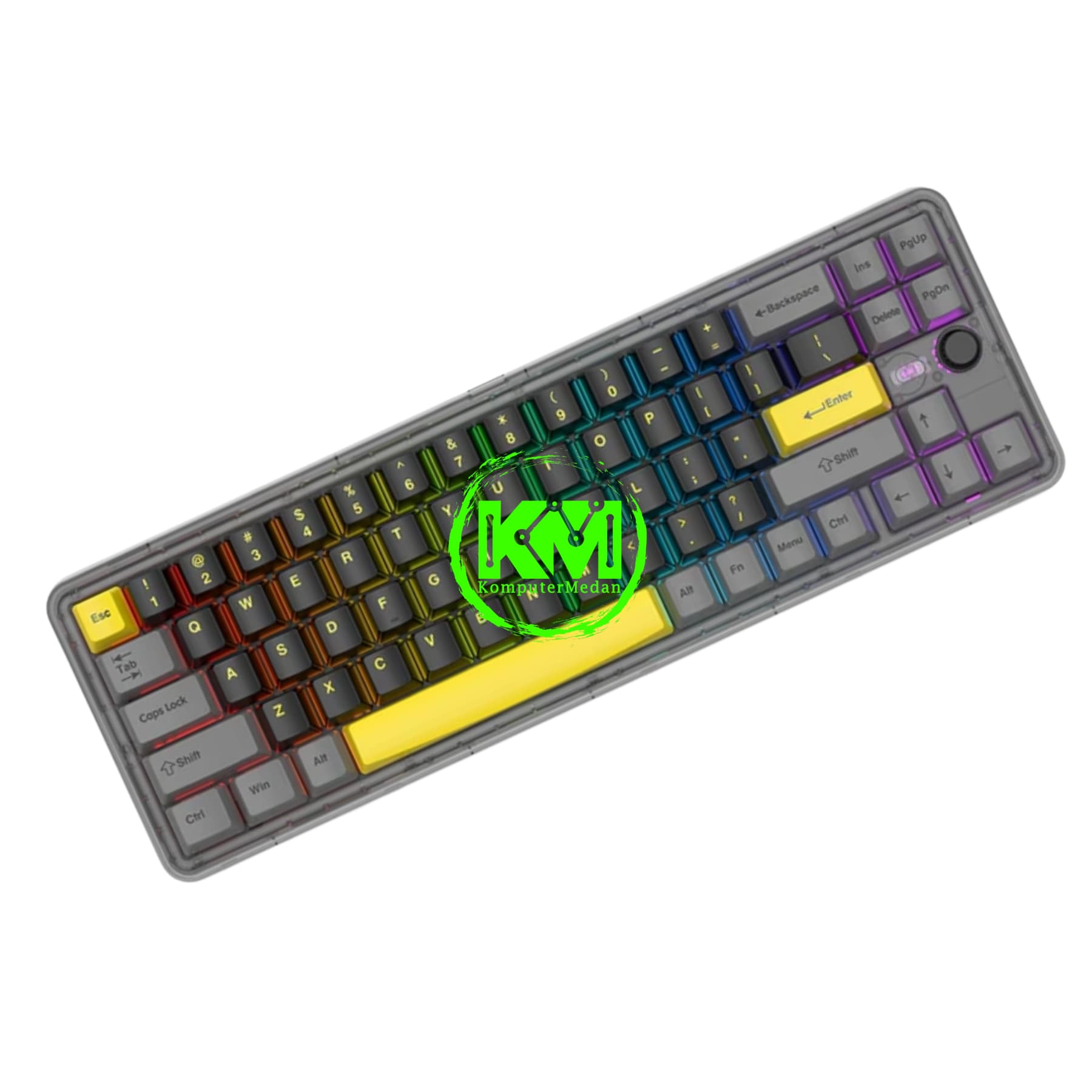 FANTECH MAXFIT 70 MK911 LONDON TOUR / EPIC GREYSCALE / GRAND COBALT SWITCH BROWN / YELLOW MECHANICAL KEYBOARD - Image 5