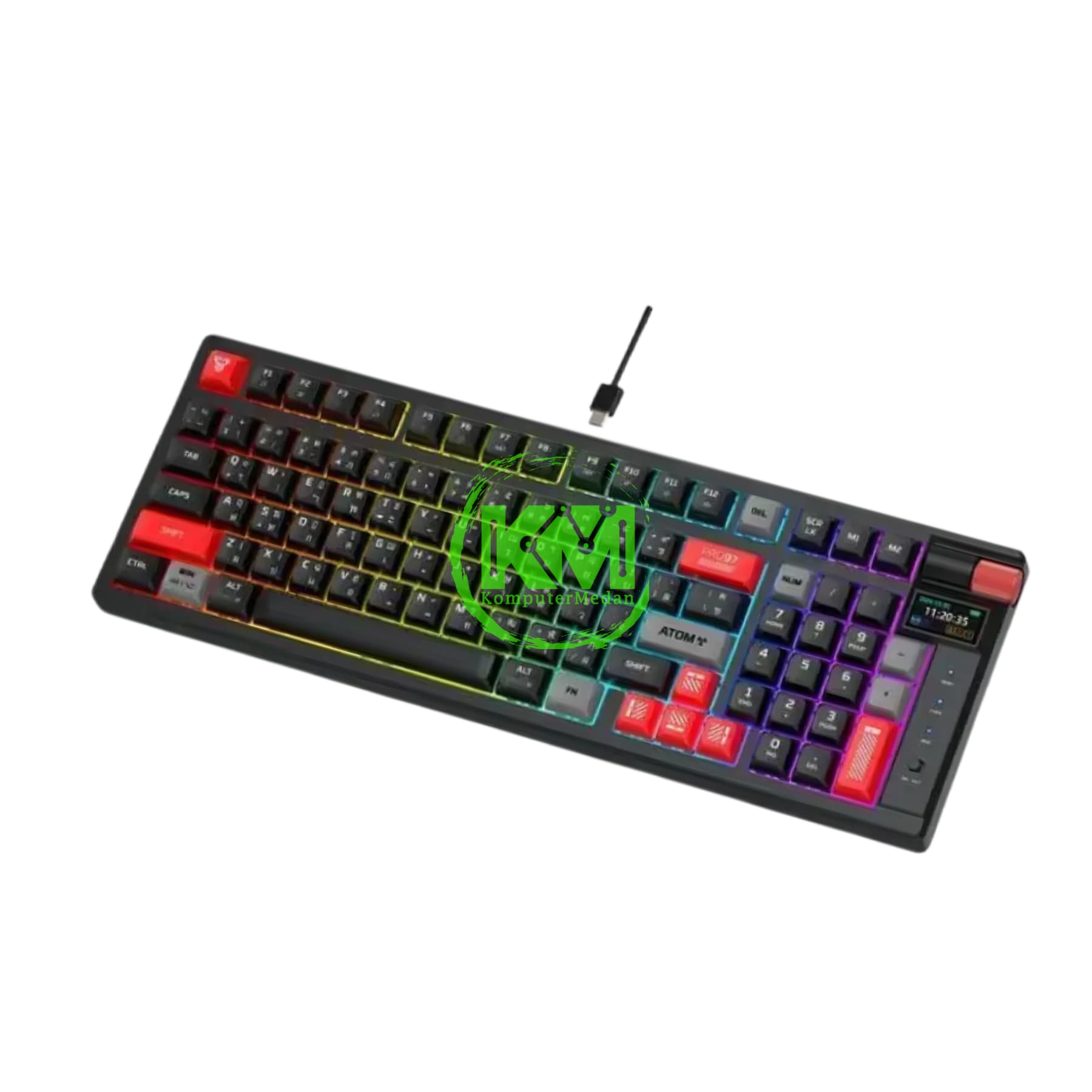FANTECH ATOM PRO 97 MK918 BLACK / WHITE SWITCH BLUE / RED MECHANICAL KEYBOARD