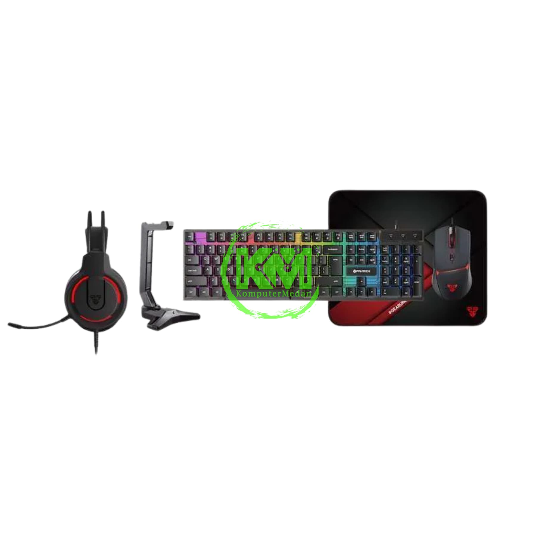 FANTECH POWER BUNDLE P51 5 IN 1 GAMING COMBO BLACK / PINK / WHITE