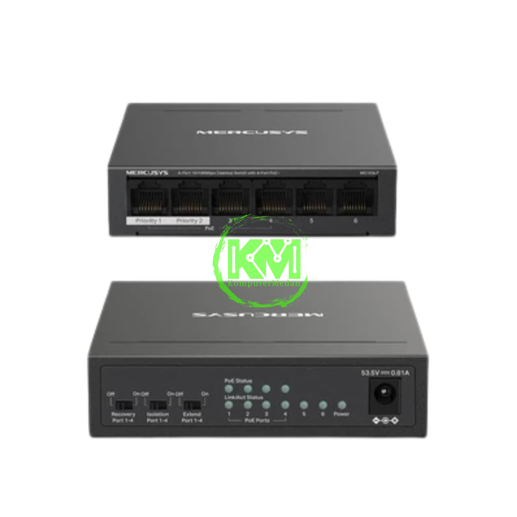 MERCUSYS MS110P 10-PORT 10/100MBPS DESKTOP SWITCH WITH 8-PORT POE+