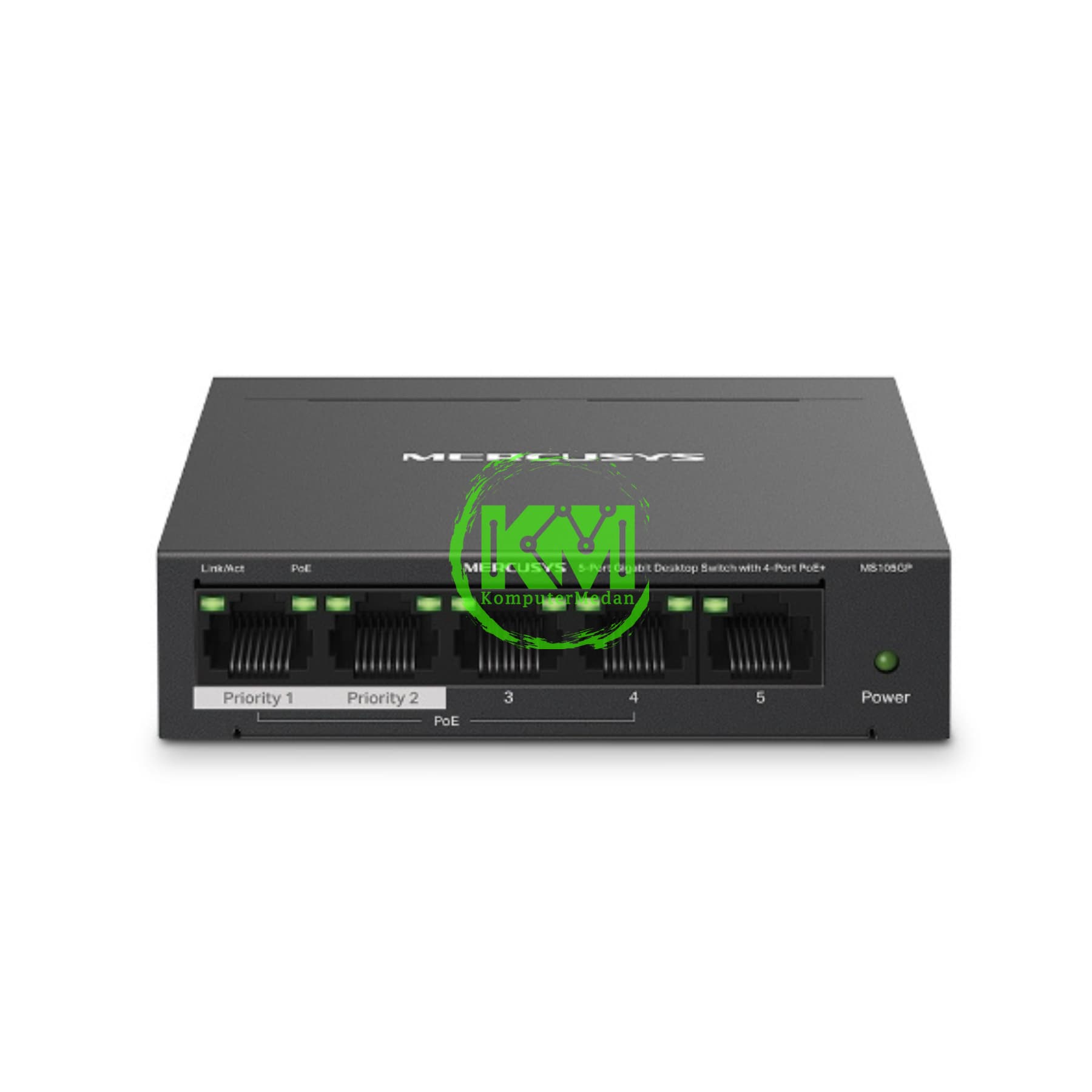 MERCUSYS MS105GP 5-PORT GIGABIT DESKTOP SWITCH WITH 4-PORT POE+
