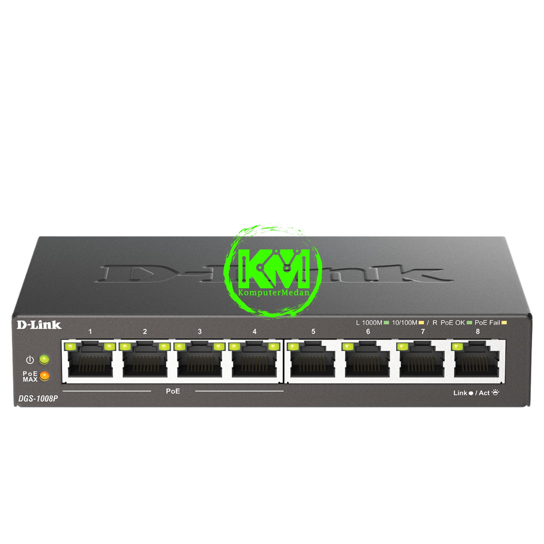 DLINK DGS-1008P 8-PORT GIGABIT POE UNMANAGED SWITCH
