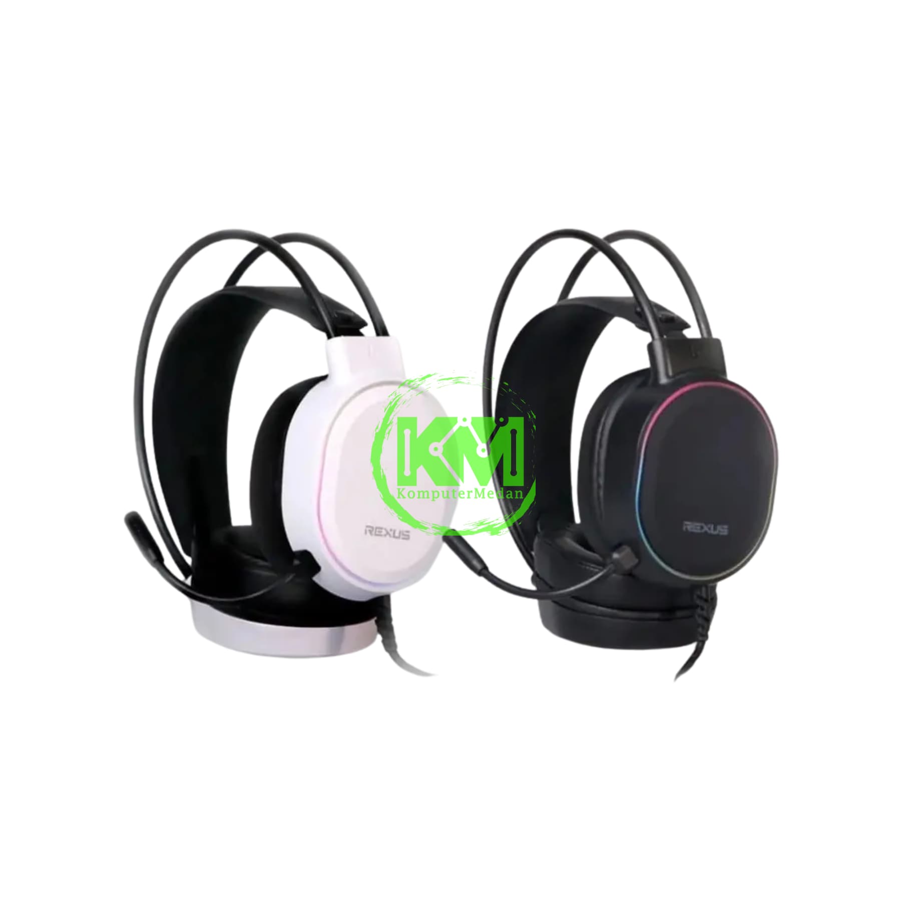 REXUS HX9 USB V7.1 RGB BLACK & WHITE GAMING HEADSET