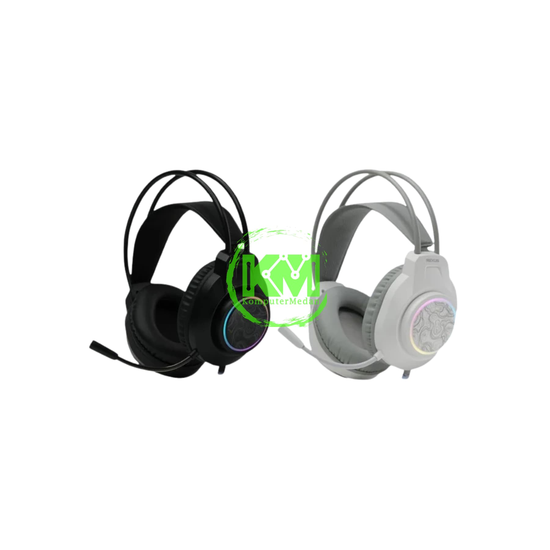 REXUS TH.VOX HX14 USB RGB BLACK & WHITE GAMING HEADSET