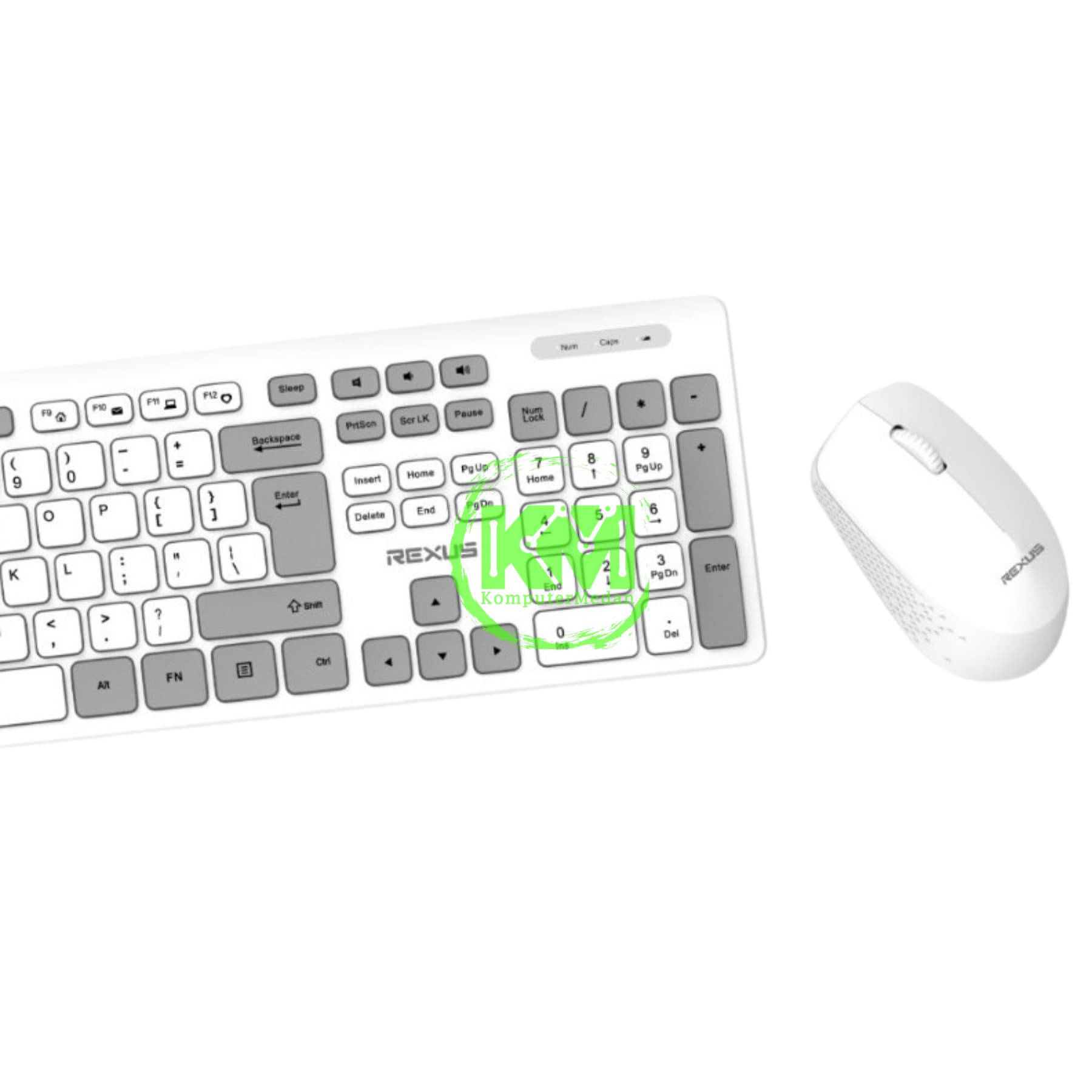 REXUS KM-8 V2 POSTEL WHITE WIRELESS KEYBOARD & MOUSE COMBO