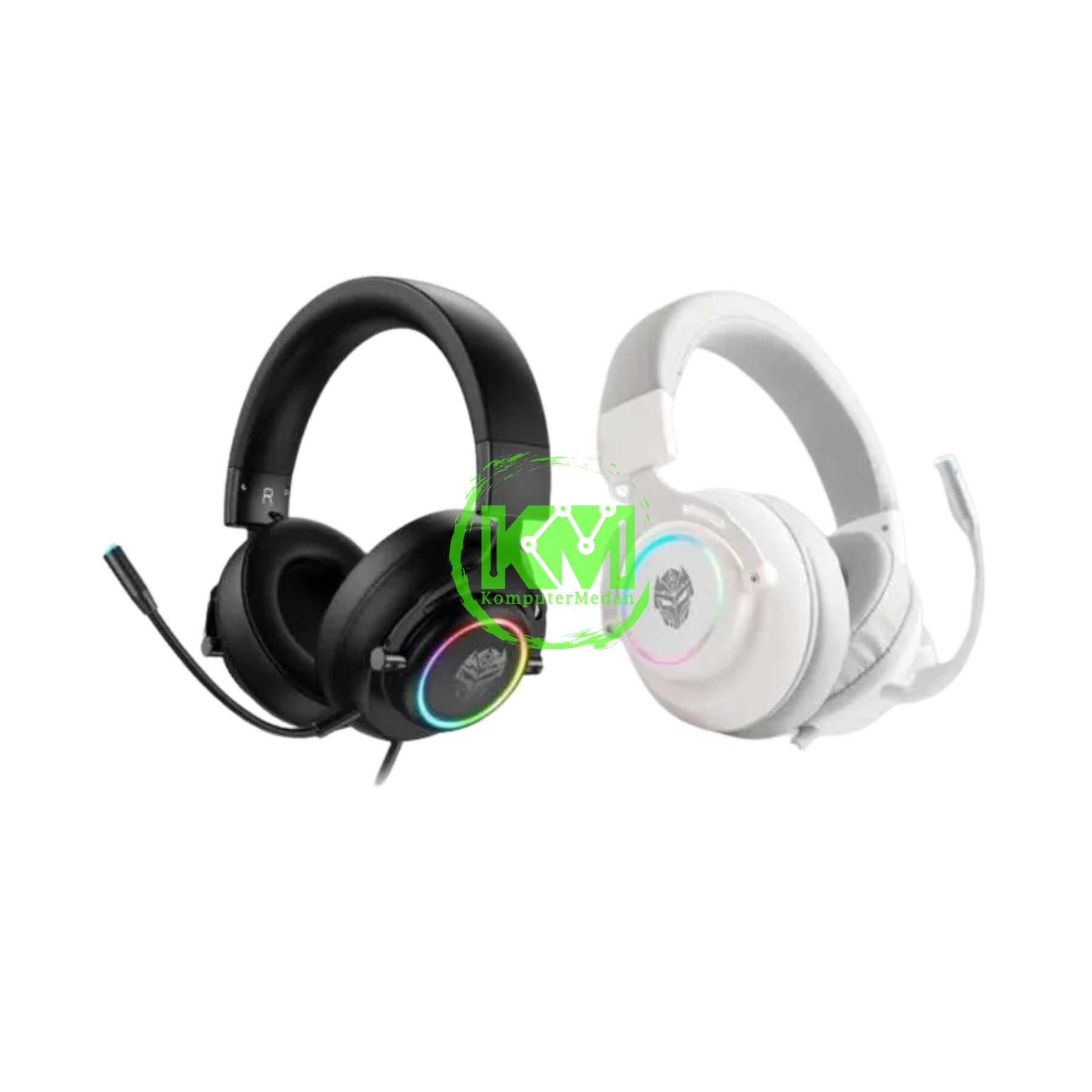 REXUS HX20 USB V7.1 RGB BLACK & WHITE GAMING HEADSET