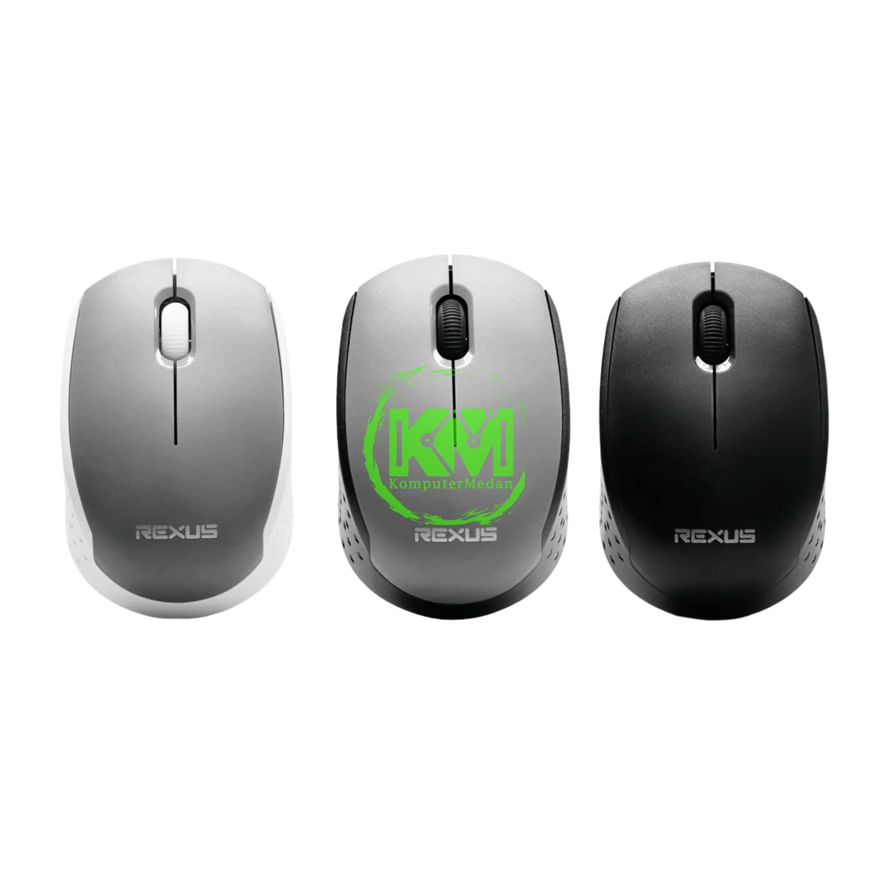 REXUS Q30 4D BLACK, GREY & WHITE WIRELESS OFFICE MOUSE
