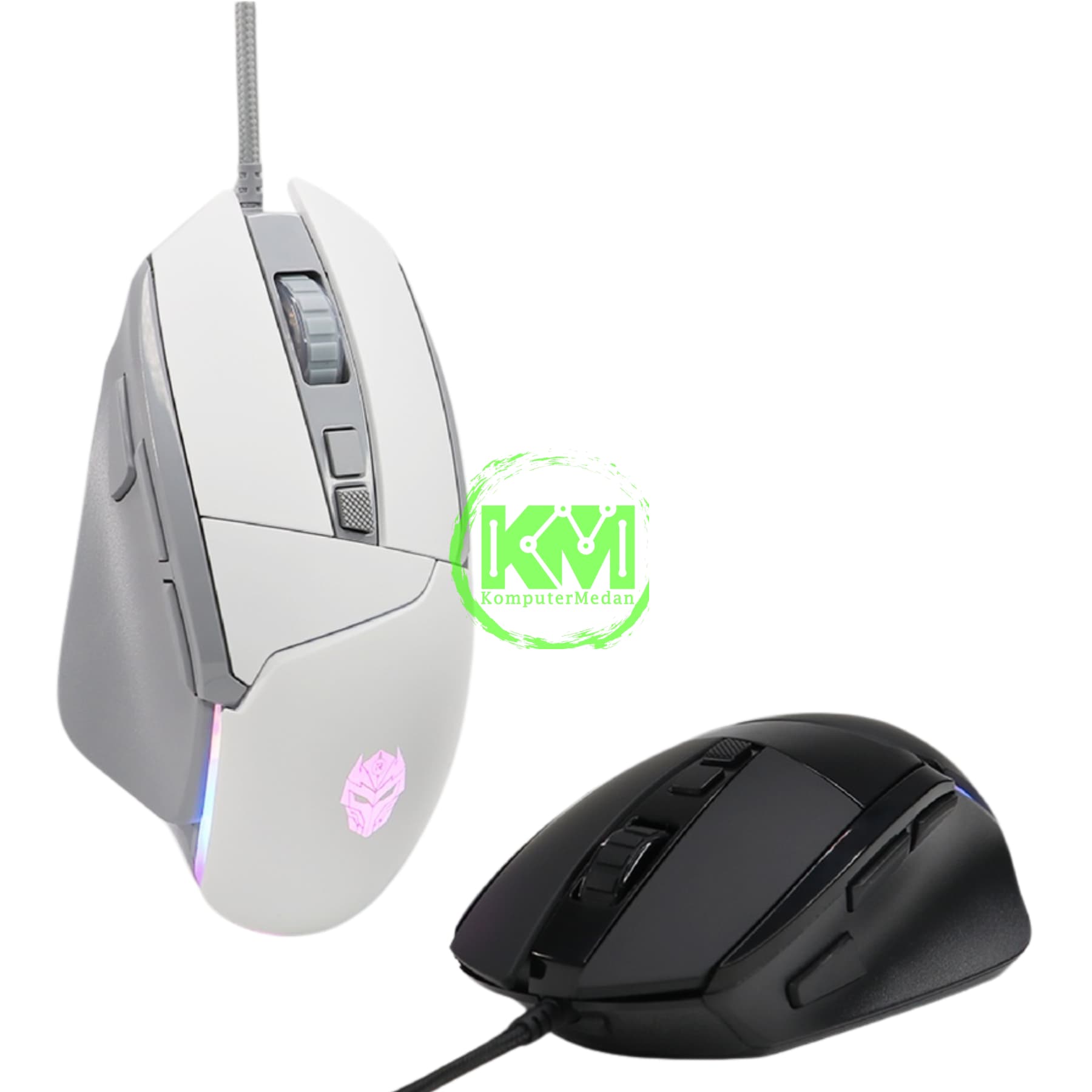 REXUS XIERRA X18 CRYSTAL RGB BLACK & WHITE GAMING MOUSE