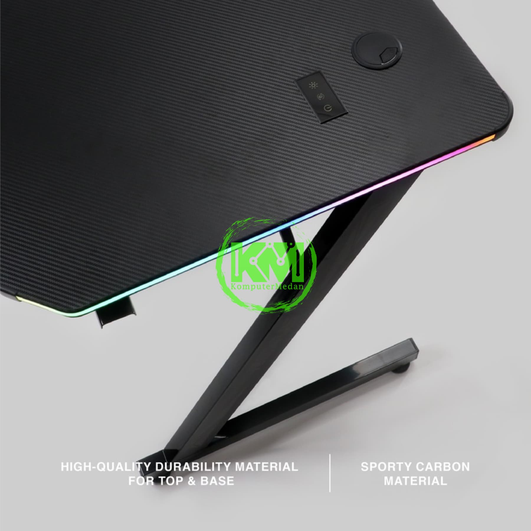 REXUS DIRA RXD-122 V.2 GAMING DESK (Full Black, Black White & Pink White) - Image 2
