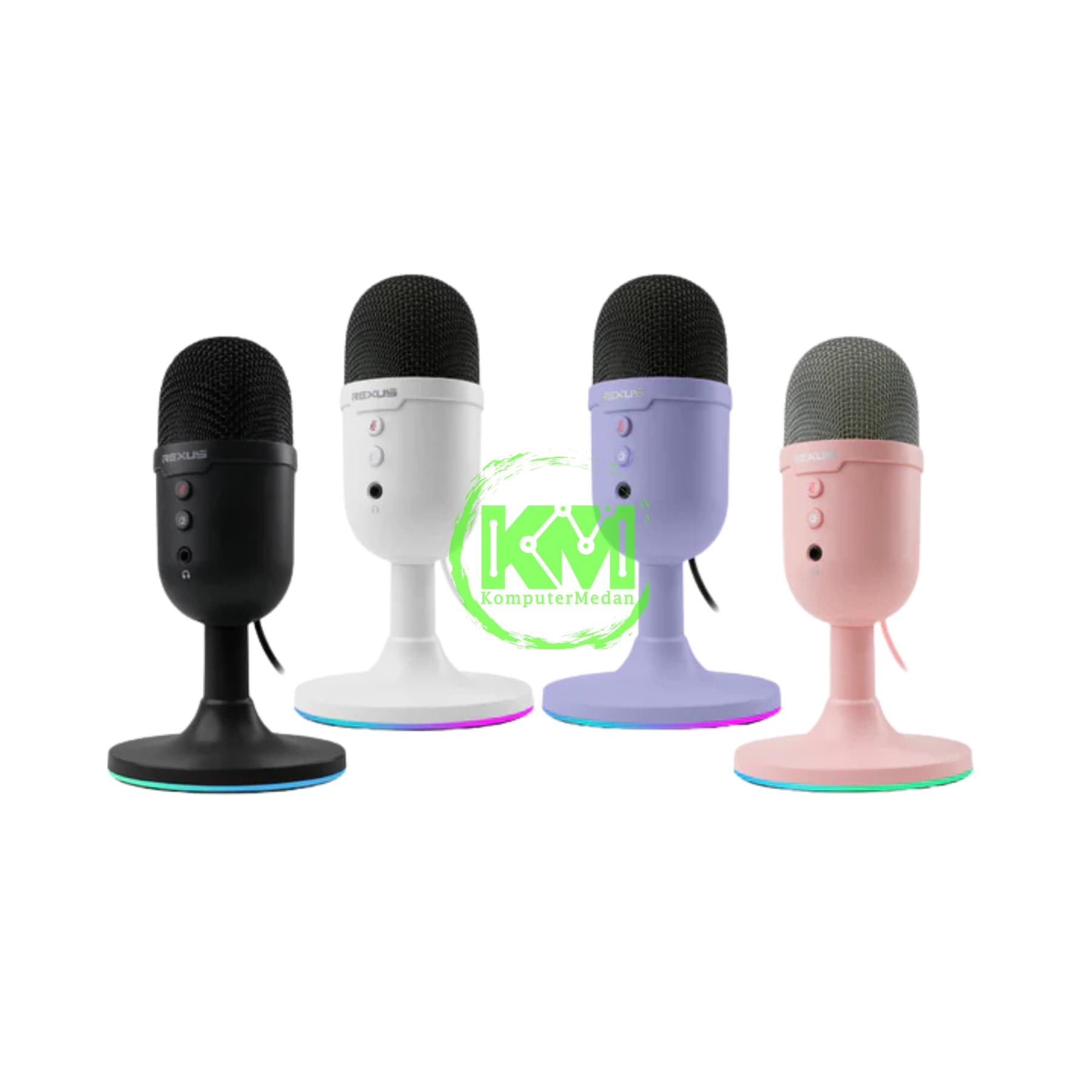 REXUS DM2 XORA 2 BLACK, WHITE, PINK & PURPLE MICROPHONE