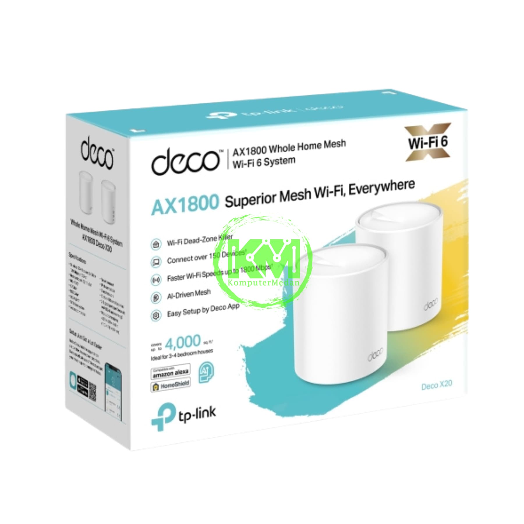 TP-LINK DECO X20 (2-PACK) AX1800 WHOLE HOME MESH Wi-Fi 6 SYSTEM - Image 5