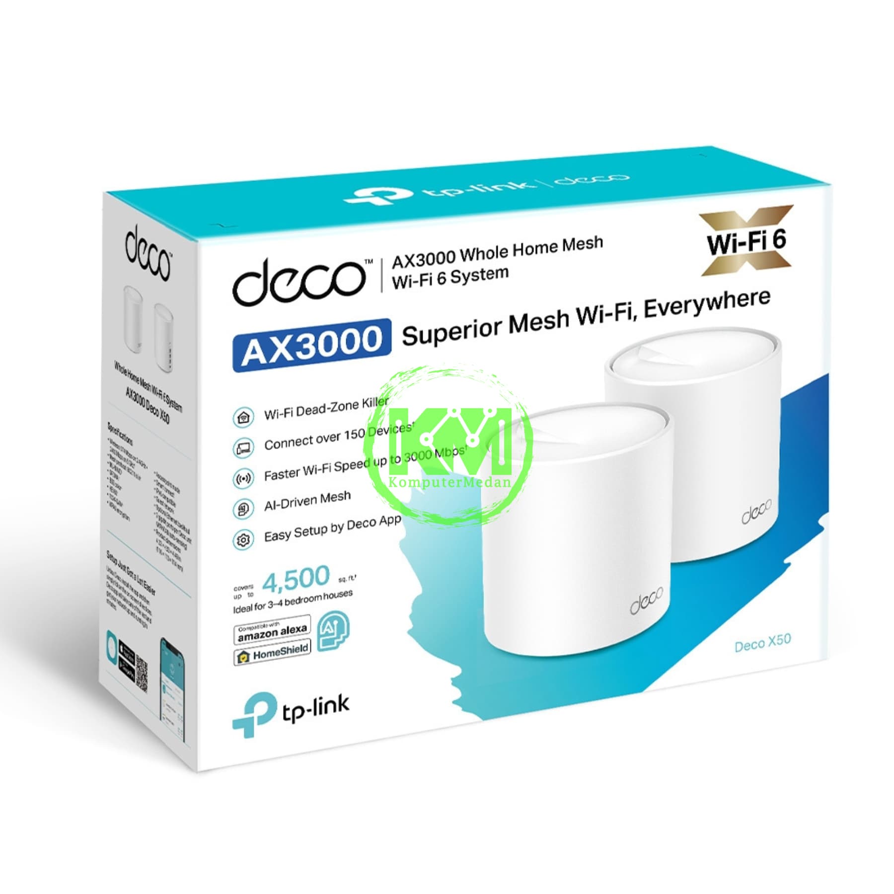 TP-LINK DECO X50 (2-PACK) AX3000 WHOLE HOME MESH Wi-Fi 6 SYSTEM - Image 5