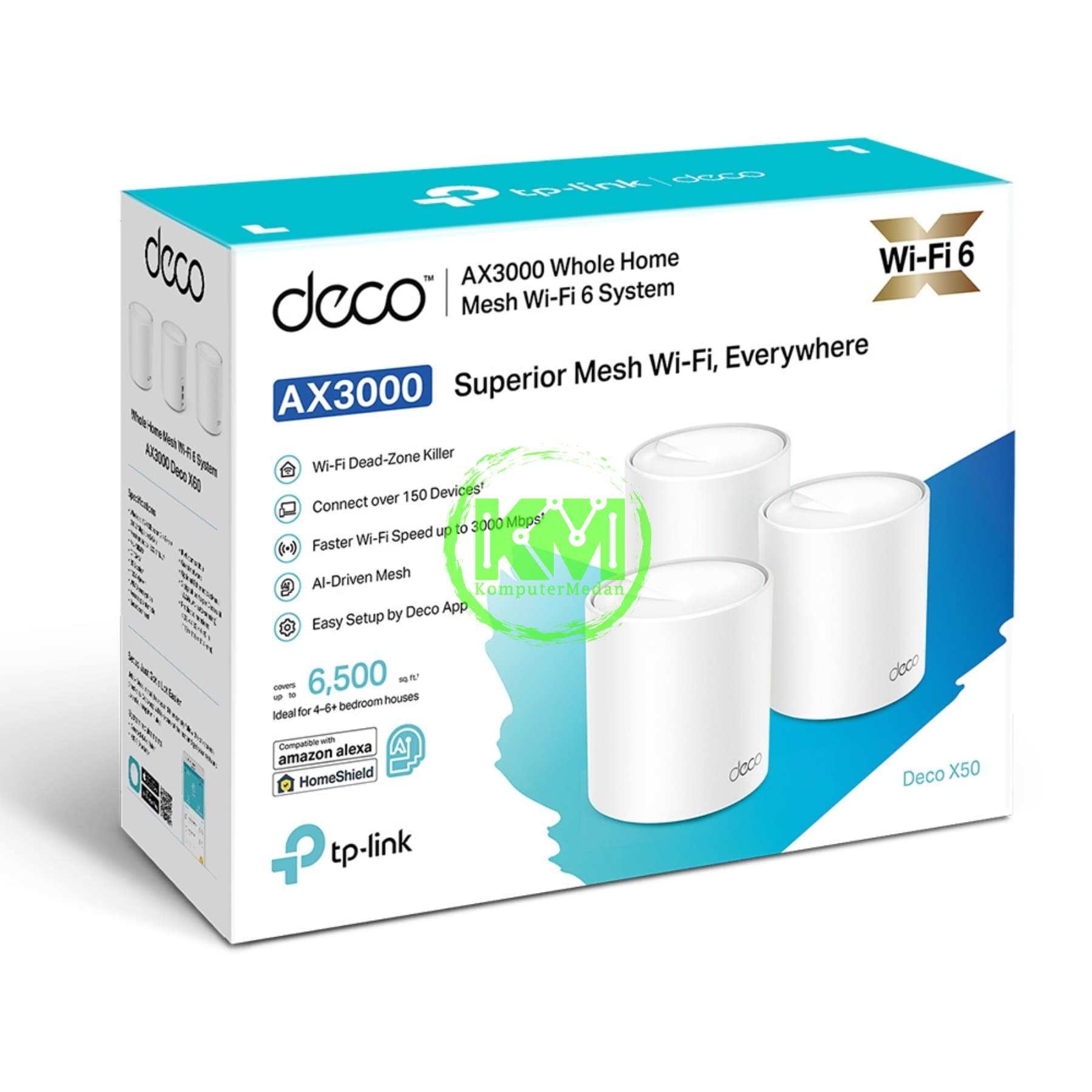 TP-LINK DECO X50 (3-PACK) AX3000 WHOLE HOME MESH Wi-Fi 6 SYSTEM - Image 8
