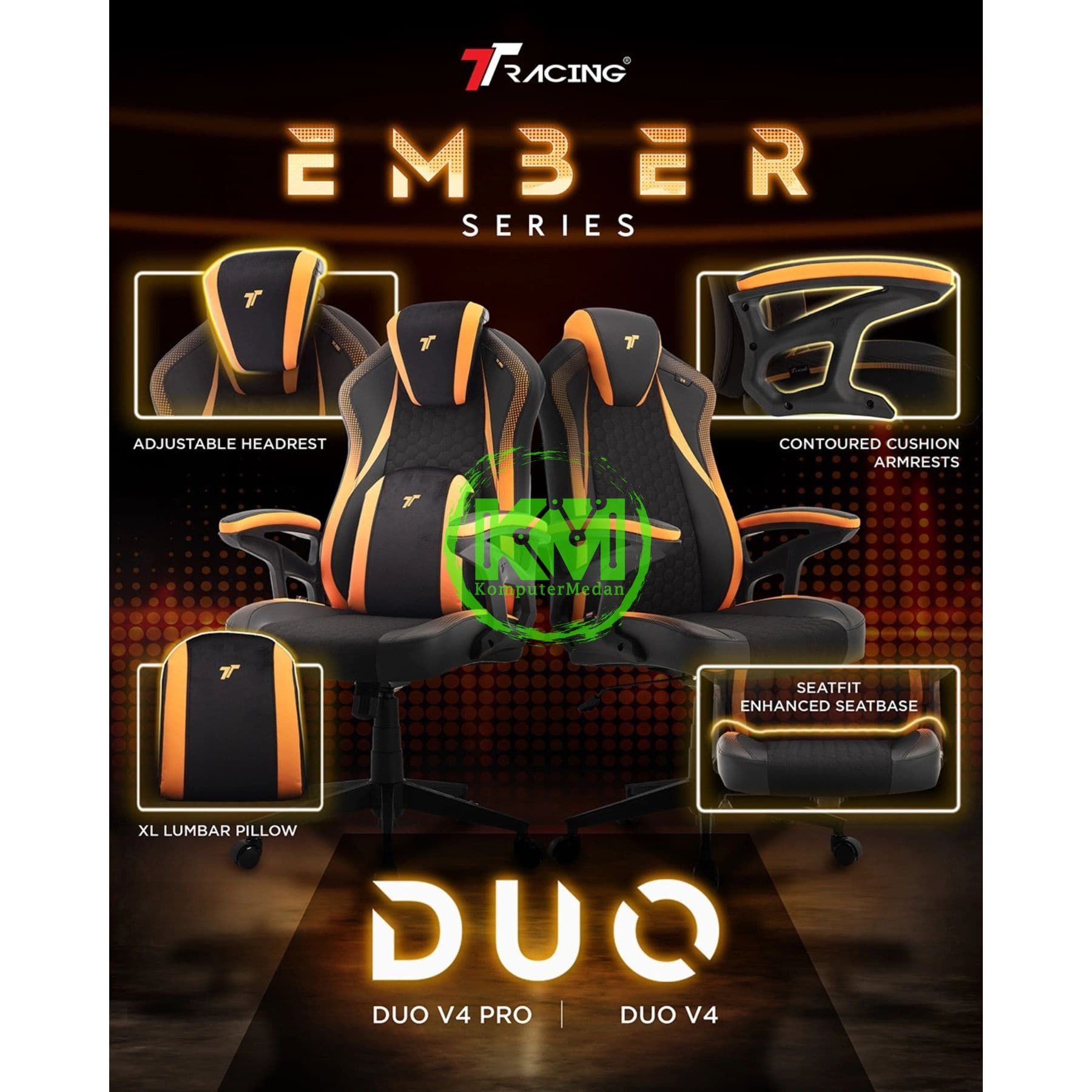TTRACING DUO V4 PRO GAMING CHAIR (EMBER BLACK)
