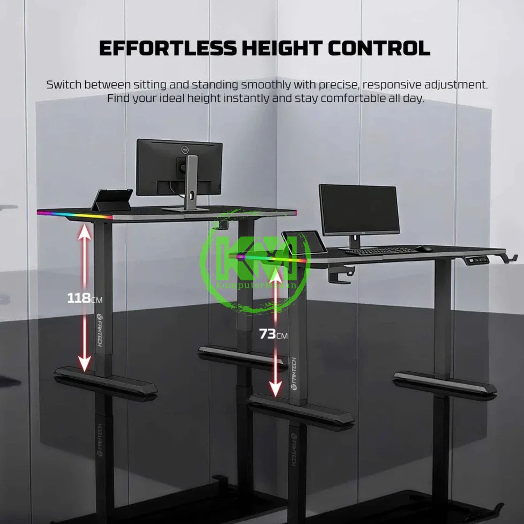FANTECH WORK STATION GD1014 ELECTRIC ADJUSTABLE DESK BLACK - Image 3