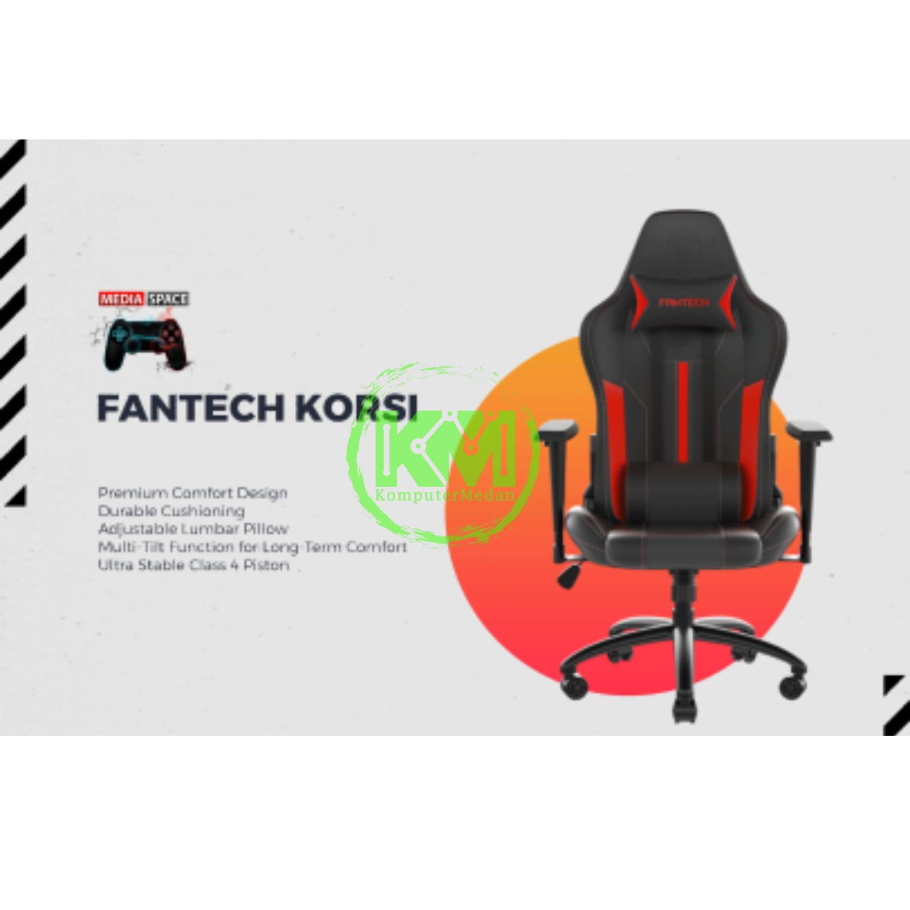 FANTECH GAMING CHAIR - KORSI GC-191 / CRIMSON RED, AZURE BLUE - Image 7