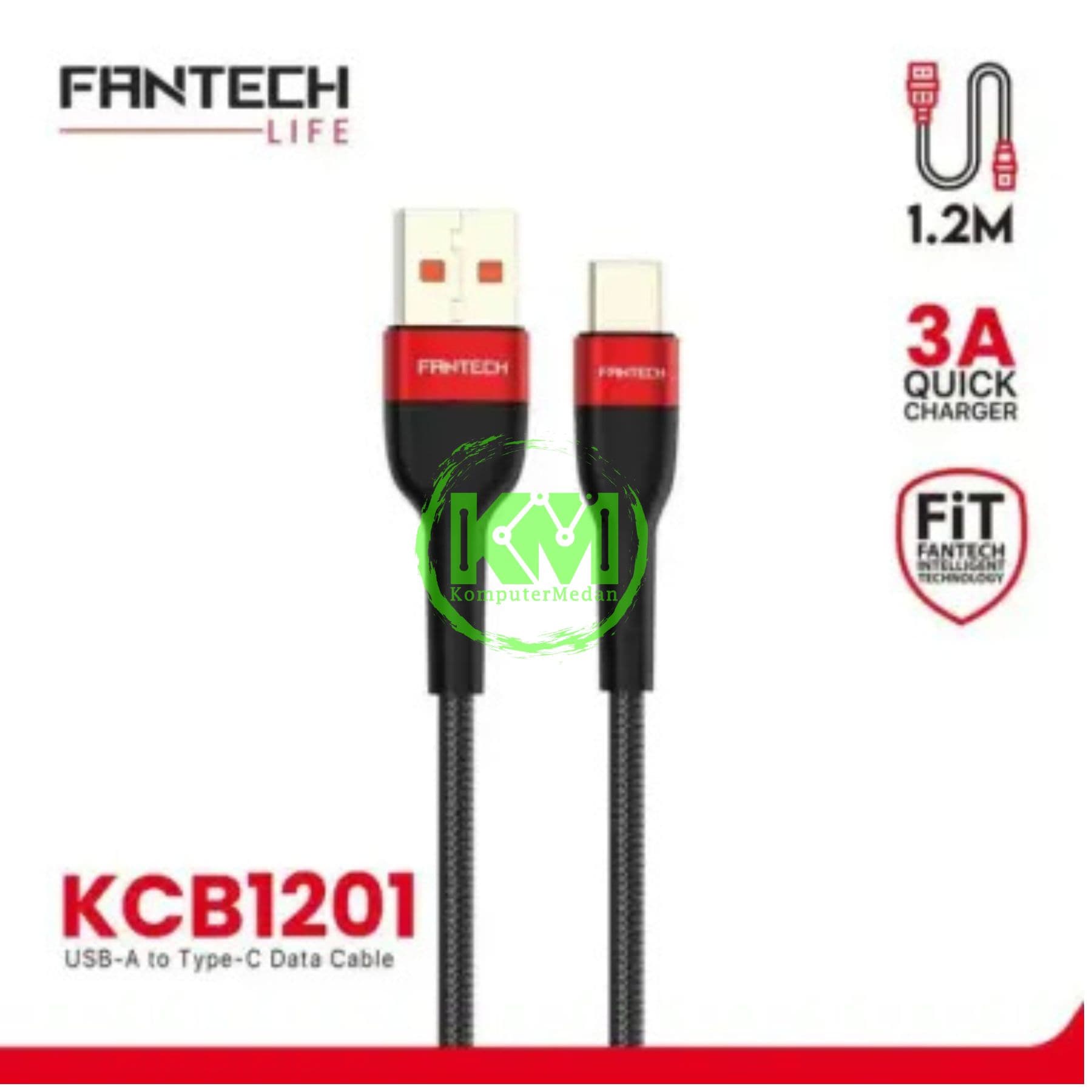 FANTECH DURALINK KCB1201 CABLE - BLACK & RED - Image 3