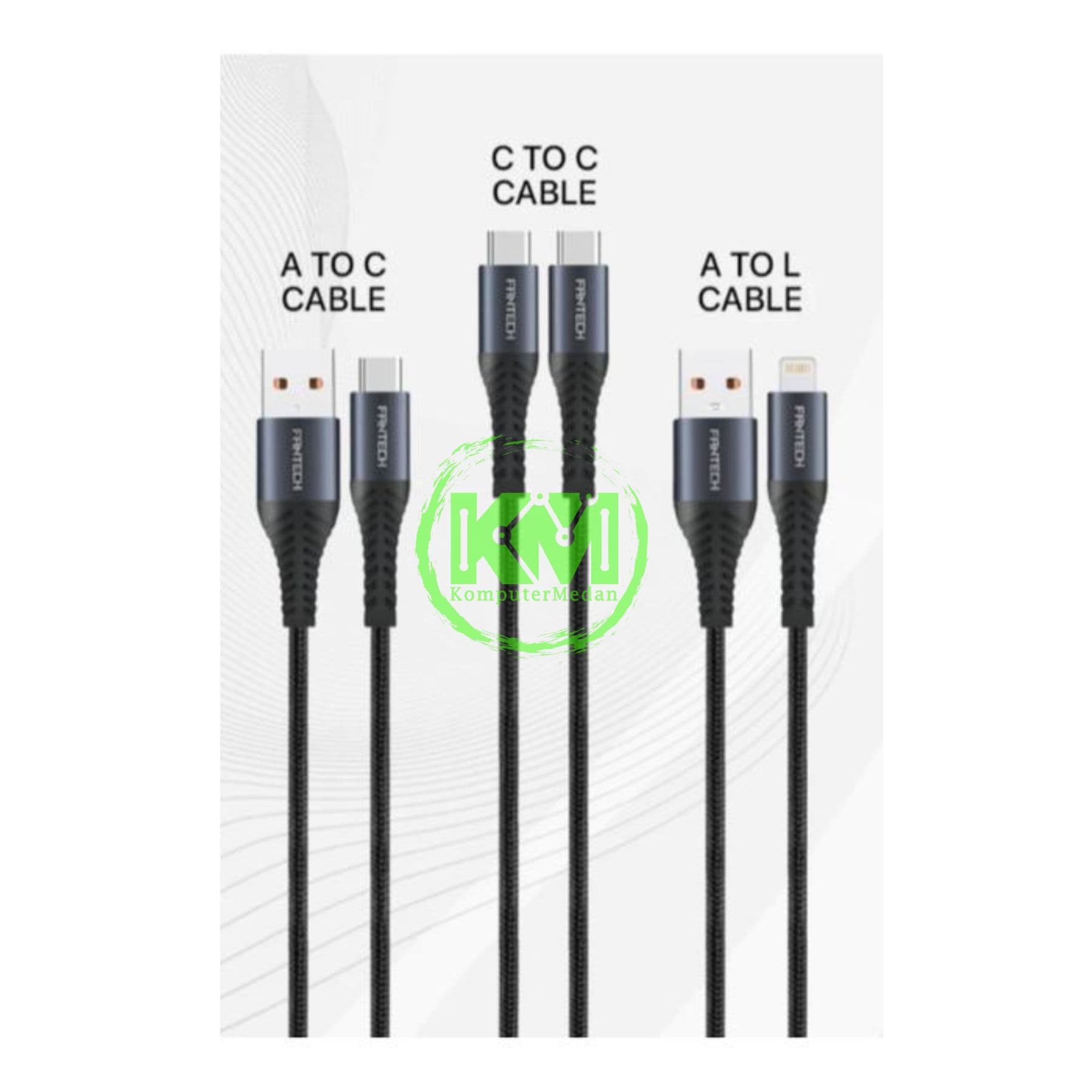 FANTECH DURALINK DL4 SERIES CABLE, DL4CC (C TO C), BRAIDED CABLE + ALUMUNIUM SHELL, 3A FAST CHARGING - BLACK - Image 2