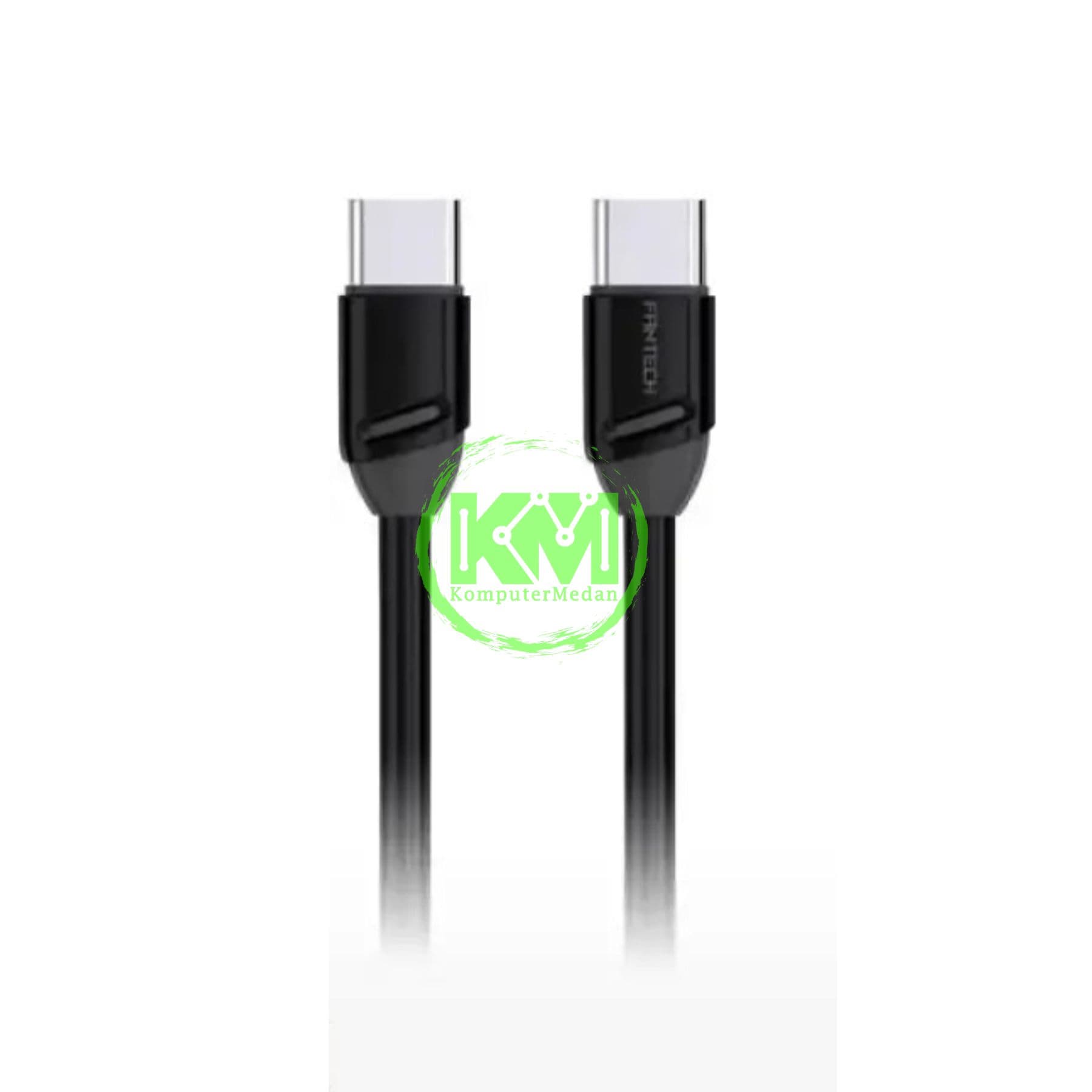 FANTECH VIBELINK VL2 SERIES CABLE, VL2CC (C TO C), SILICONE CABLE + TPE (KABEL PIPIH) 3 AMPERE FAST CHARGING - BLACK - Image 1