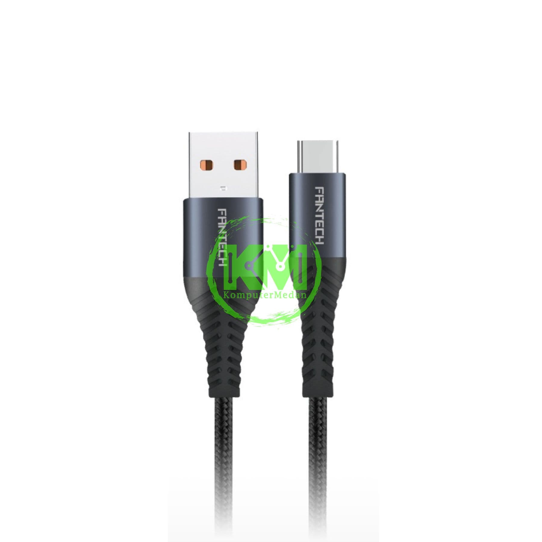 FANTECH DURALINK DL4 SERIES CABLE,DL4AC (A TO C), BRAIDED CABLE + ALUMUNIUM SHELL, 3A FAST CHARGING - BLACK