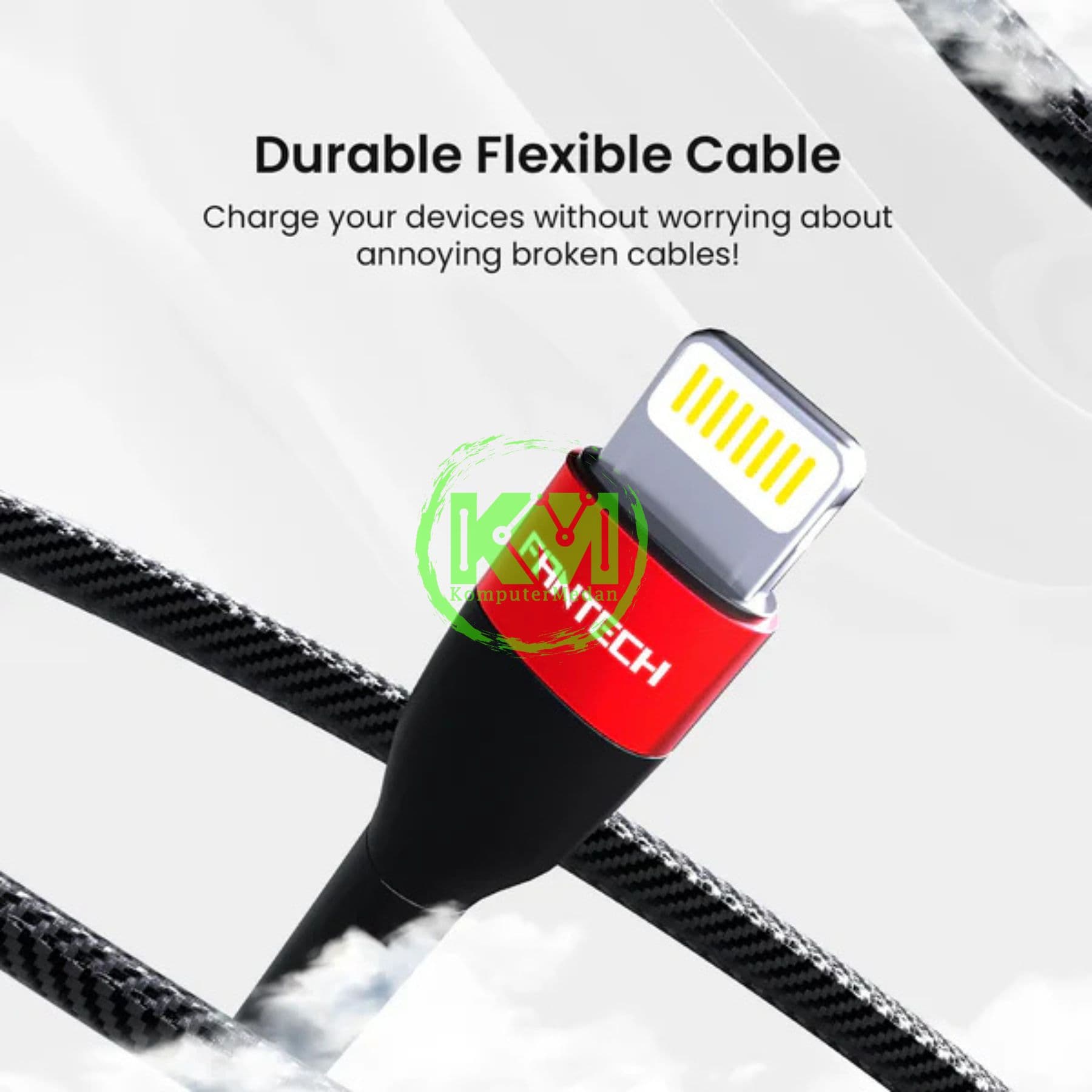 FANTECH DURALINK KLB1201 CABLE - BLACK & RED - Image 5