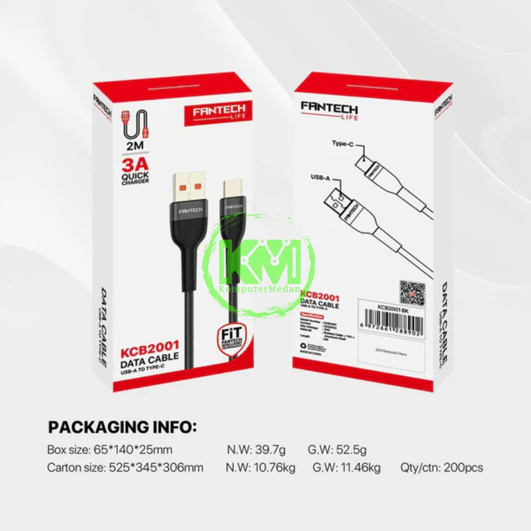FANTECH DURALINK KCB2001 CABLE - BLACK & RED - Image 4