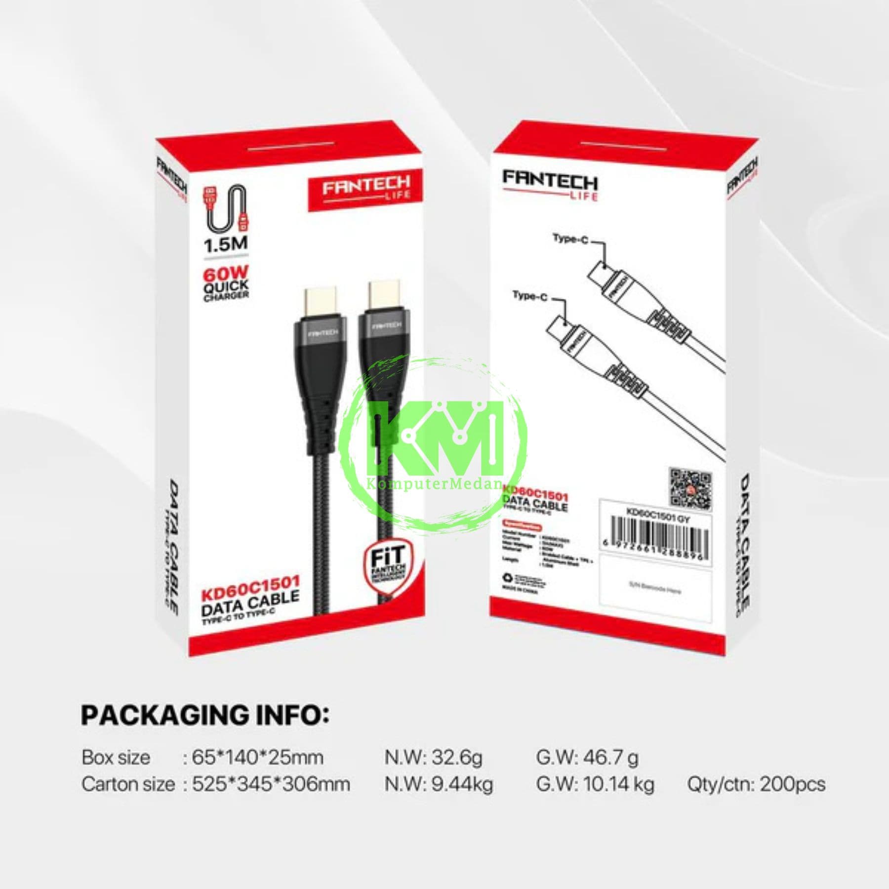 FANTECH HYPERLINK KD60C1501 CABLE - GREY - Image 3