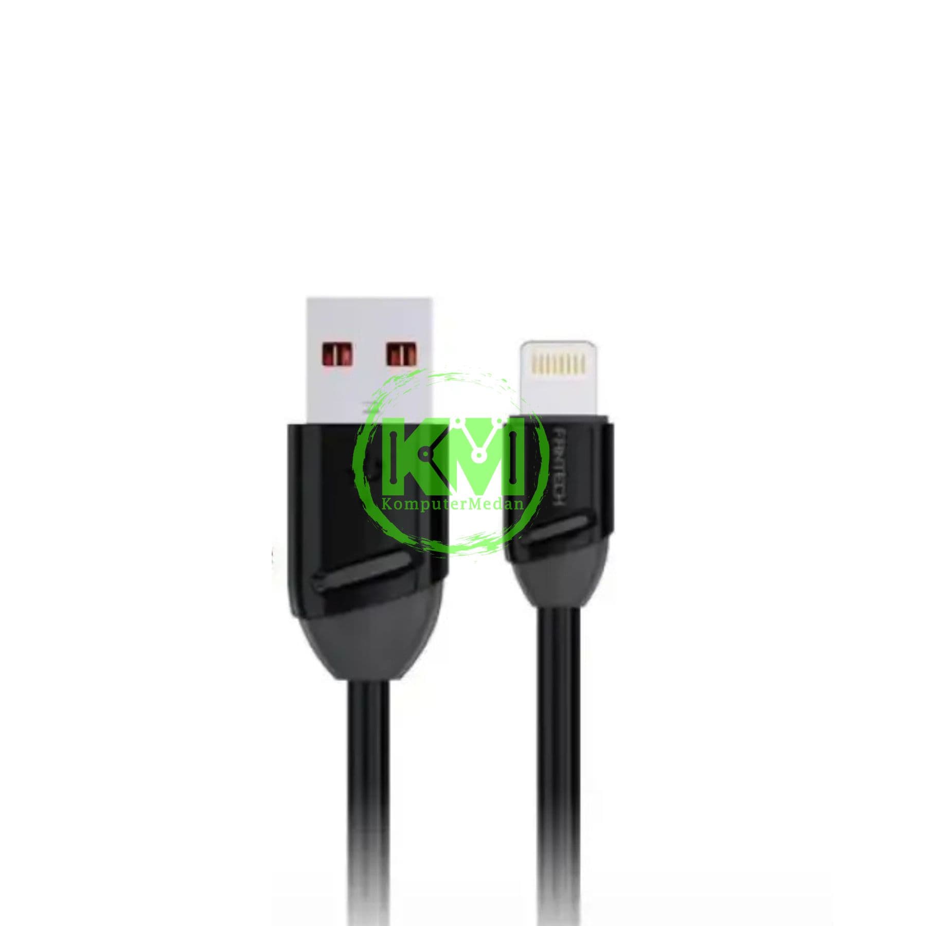 FANTECH VIBELINK VL2 SERIES CABLE, VL2AL (A TO L), SILICONE CABLE + TPE (KABEL PIPIH) 2.4A AMPERE FAST CHARGING - BLACK