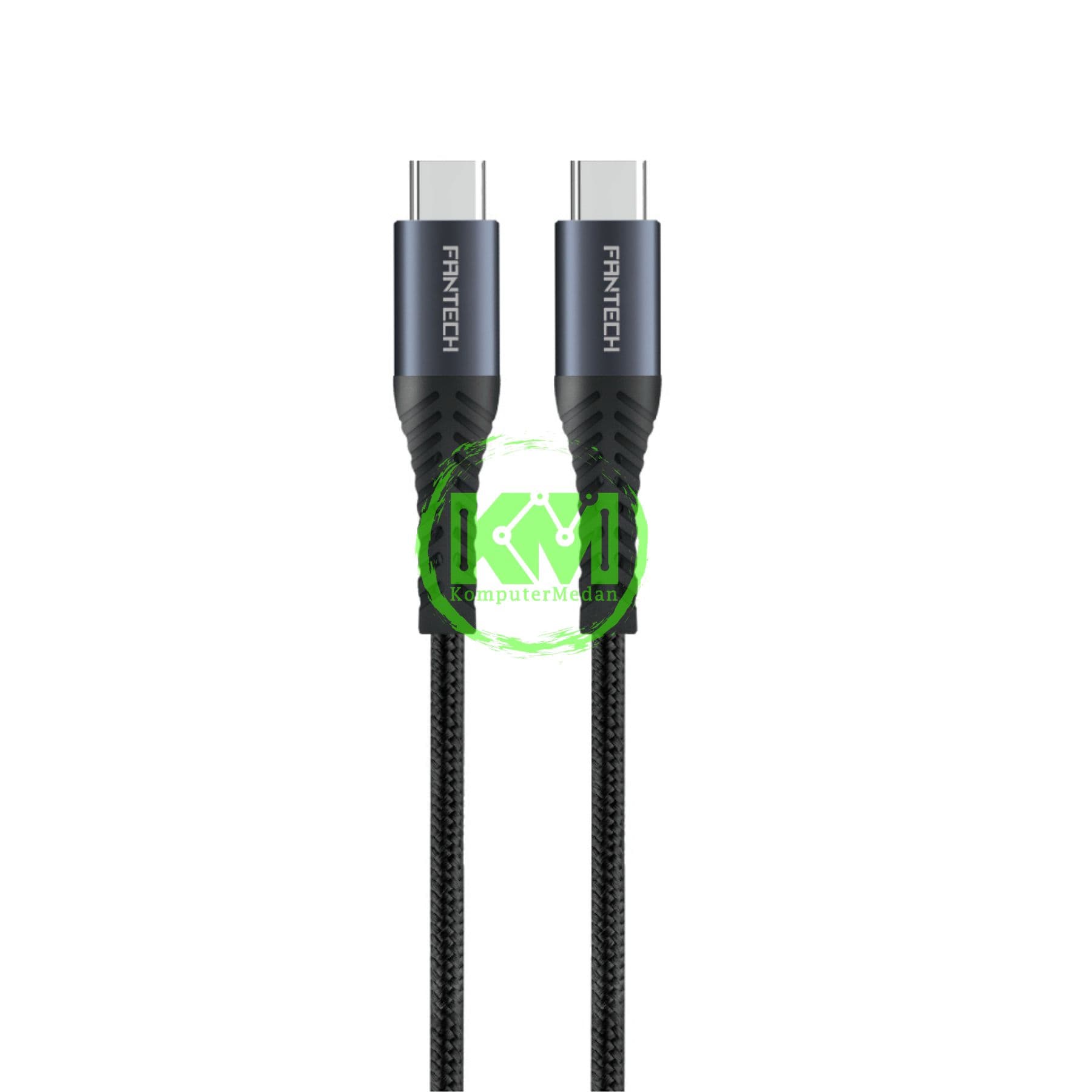 FANTECH DURALINK DL4 SERIES CABLE, DL4CC (C TO C), BRAIDED CABLE + ALUMUNIUM SHELL, 3A FAST CHARGING - BLACK